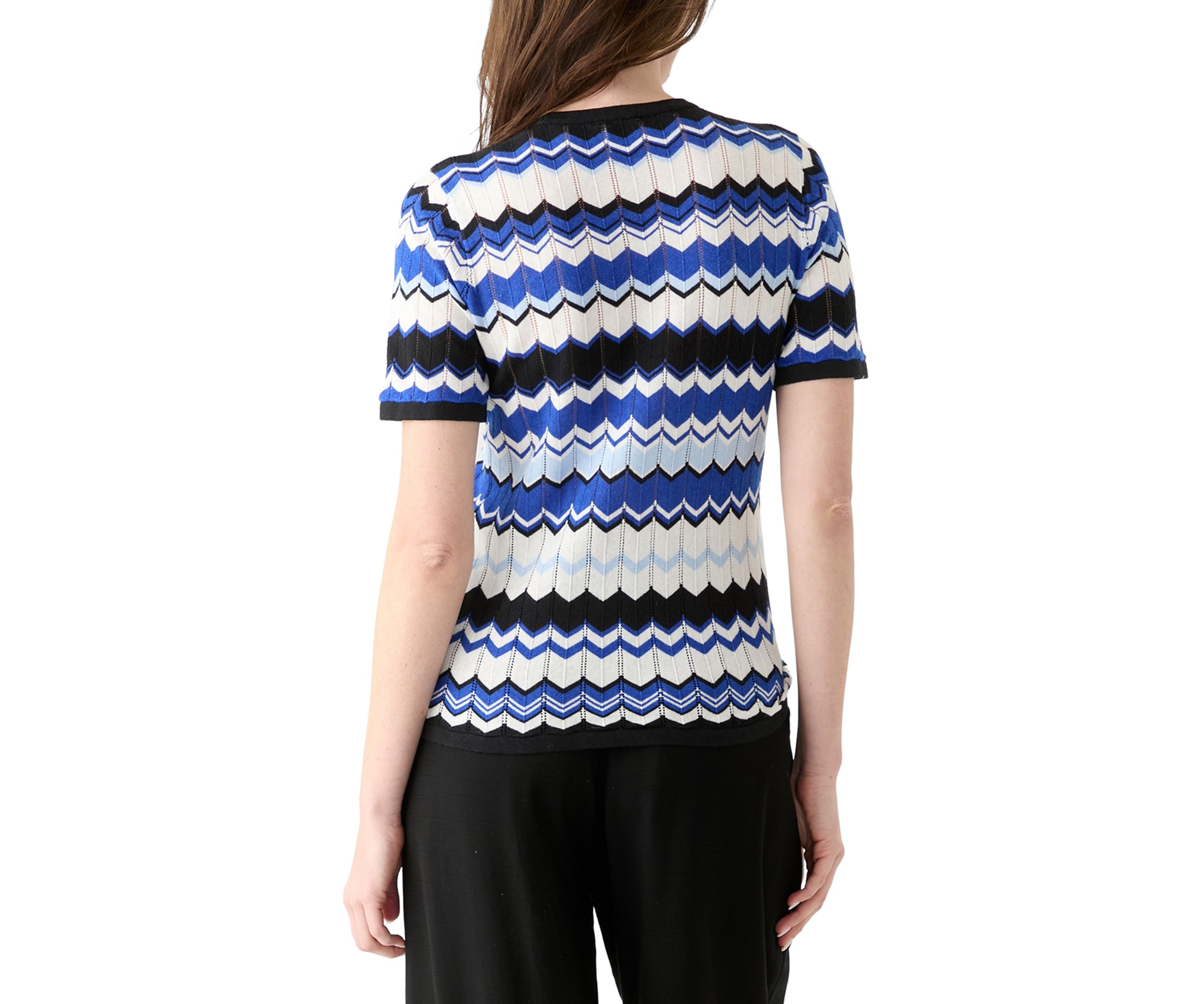 Womens Chevron Printed Top with Side Tie