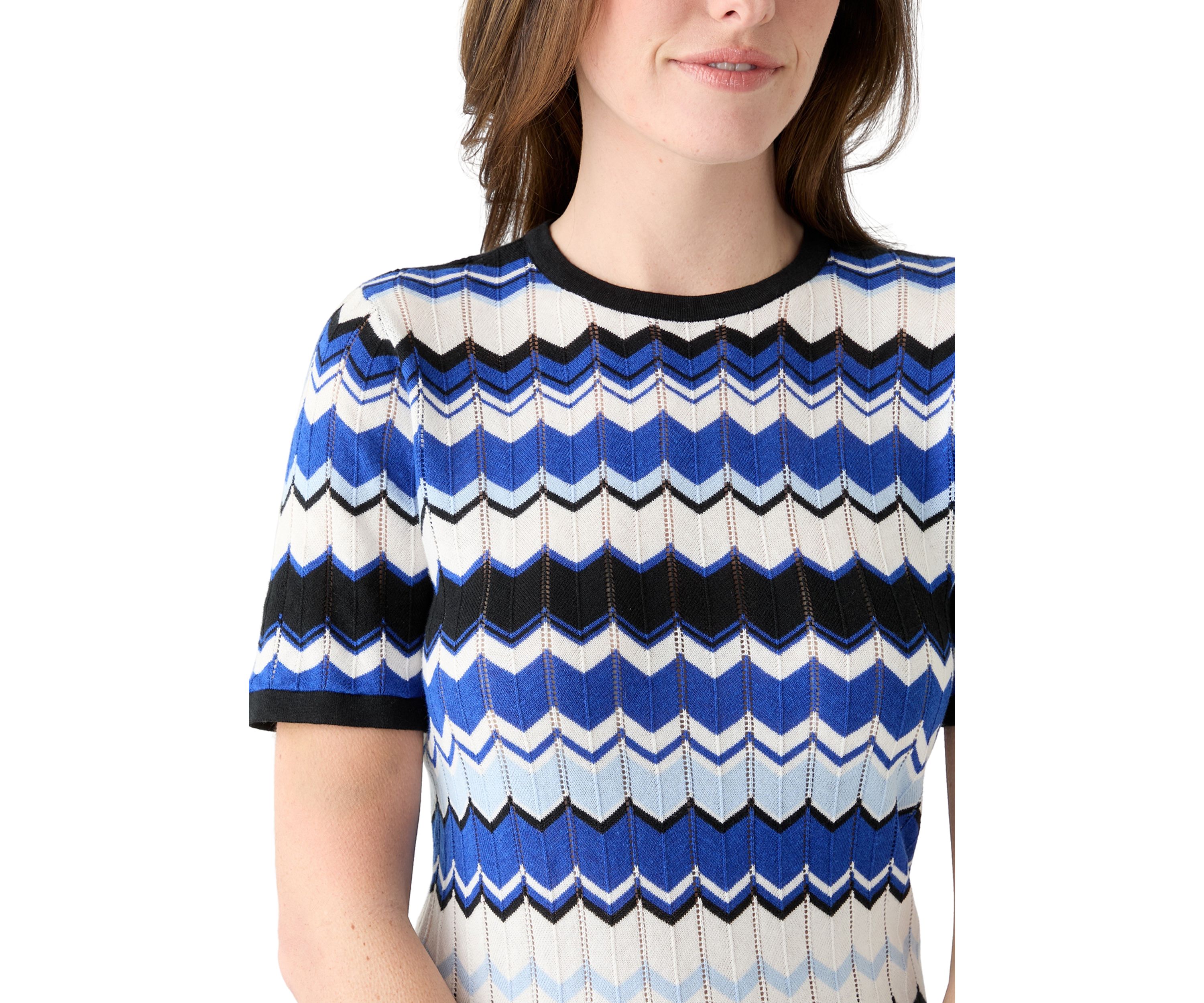 Womens Chevron Printed Top with Side Tie