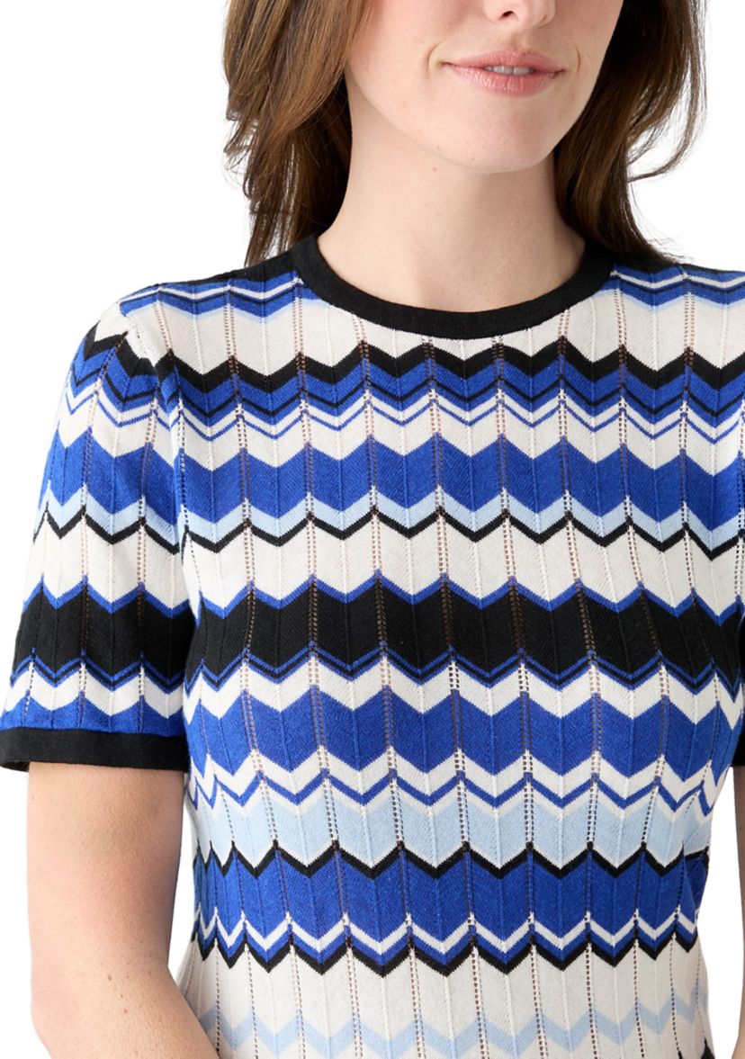 Womens Chevron Printed Top with Side Tie