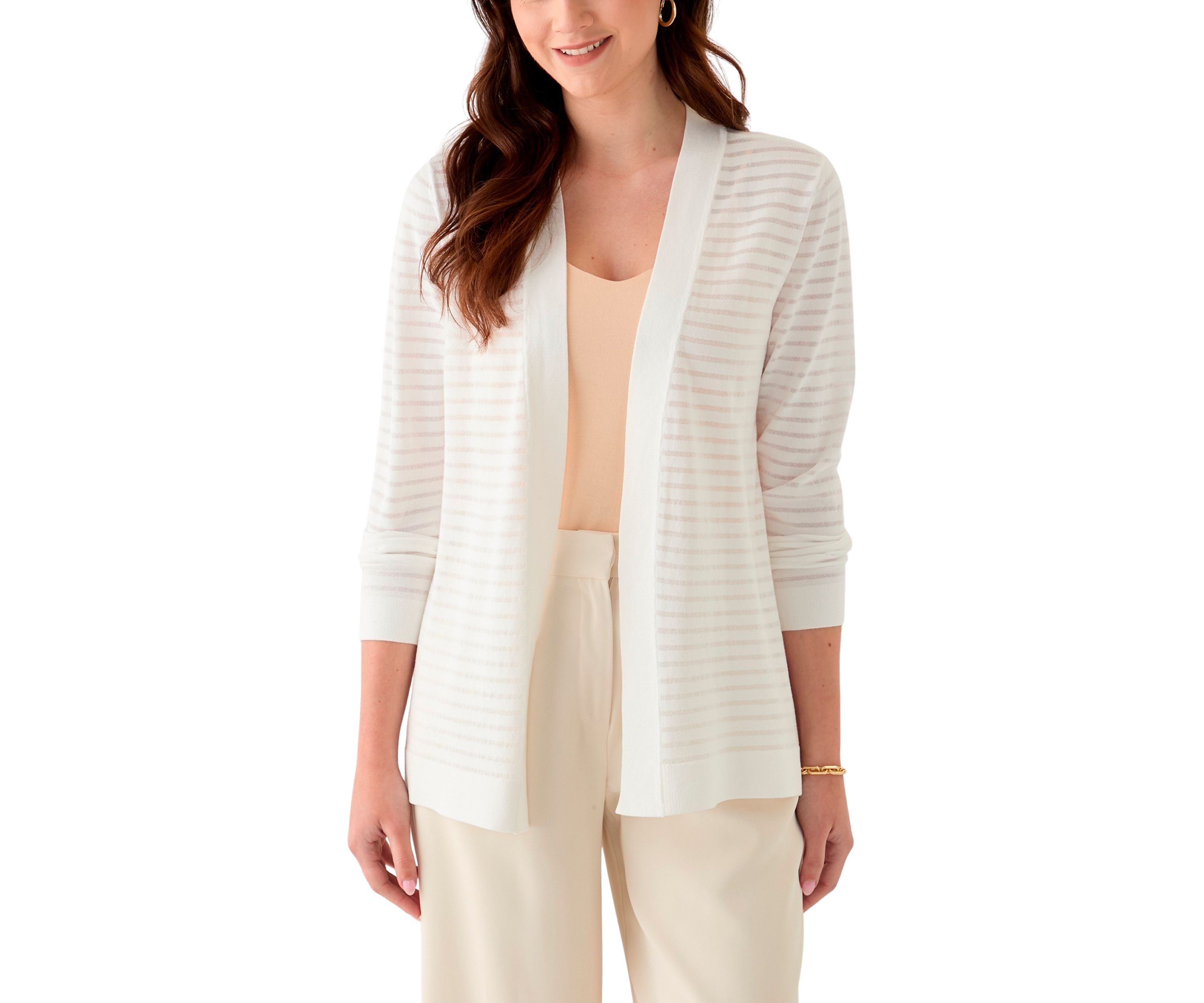 Womens Long Sleeve Sheer Cardigan