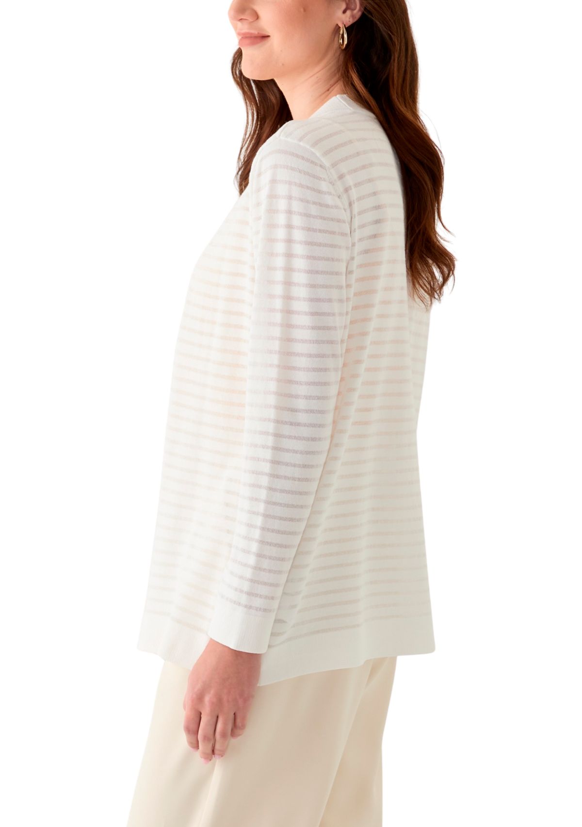 Womens Long Sleeve Sheer Cardigan