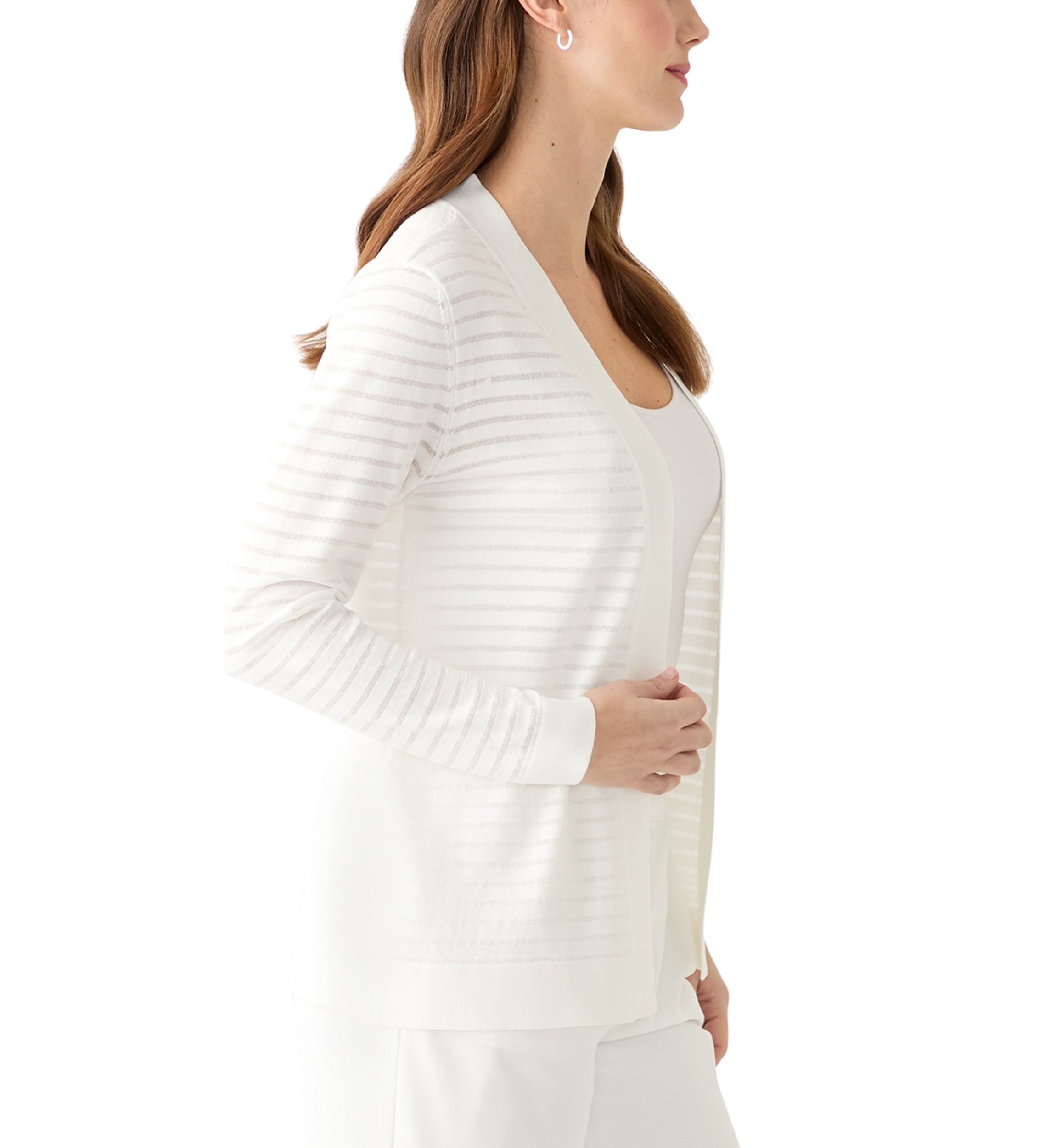 Petite Sheer Stripe Cardigan