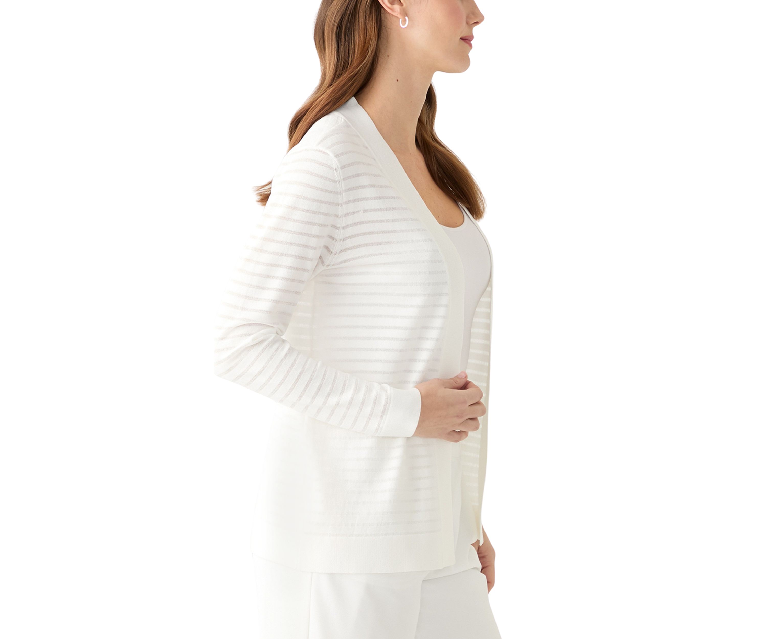 Petite Sheer Stripe Cardigan