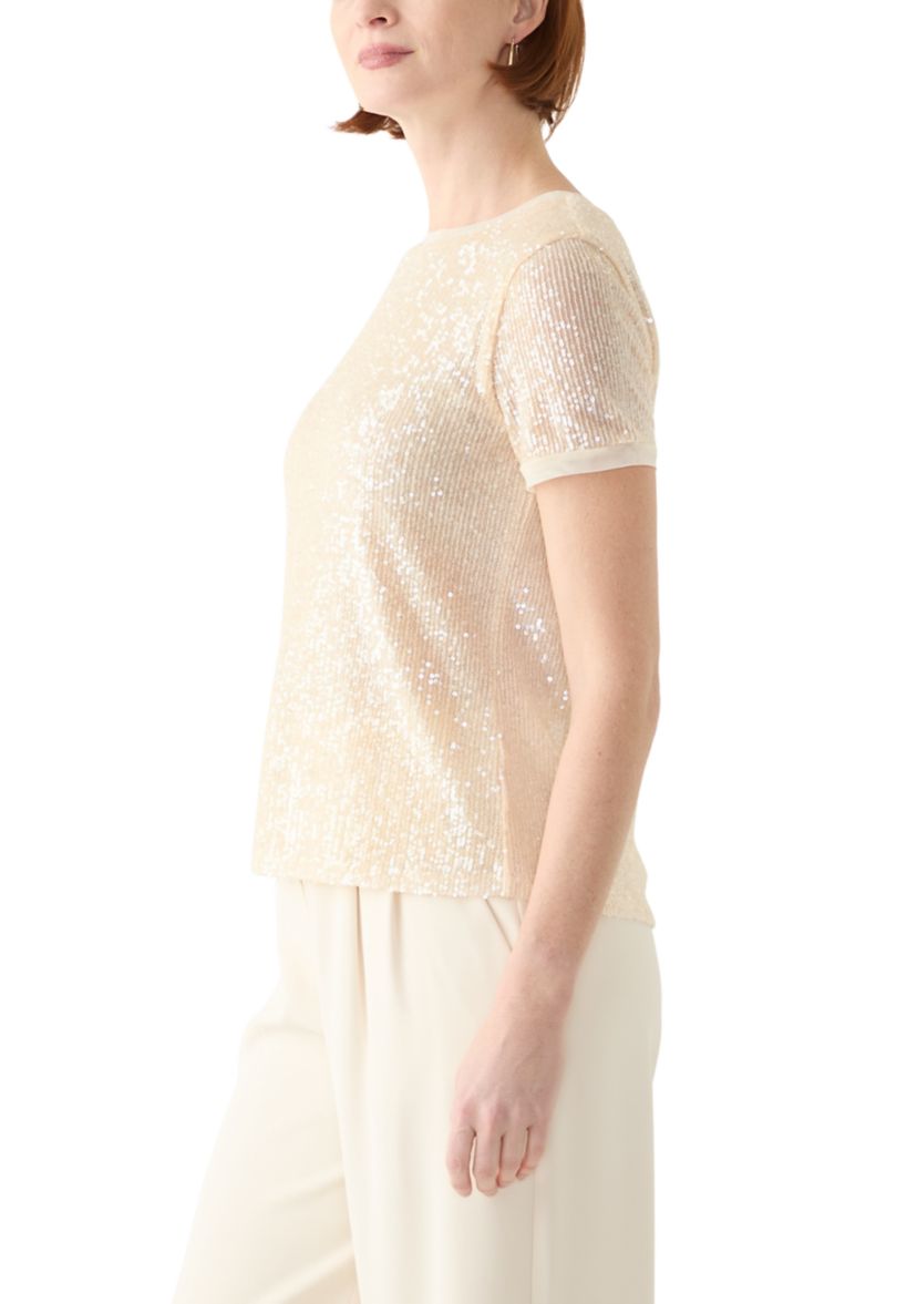 Womens Short Sleeve Sequin Top