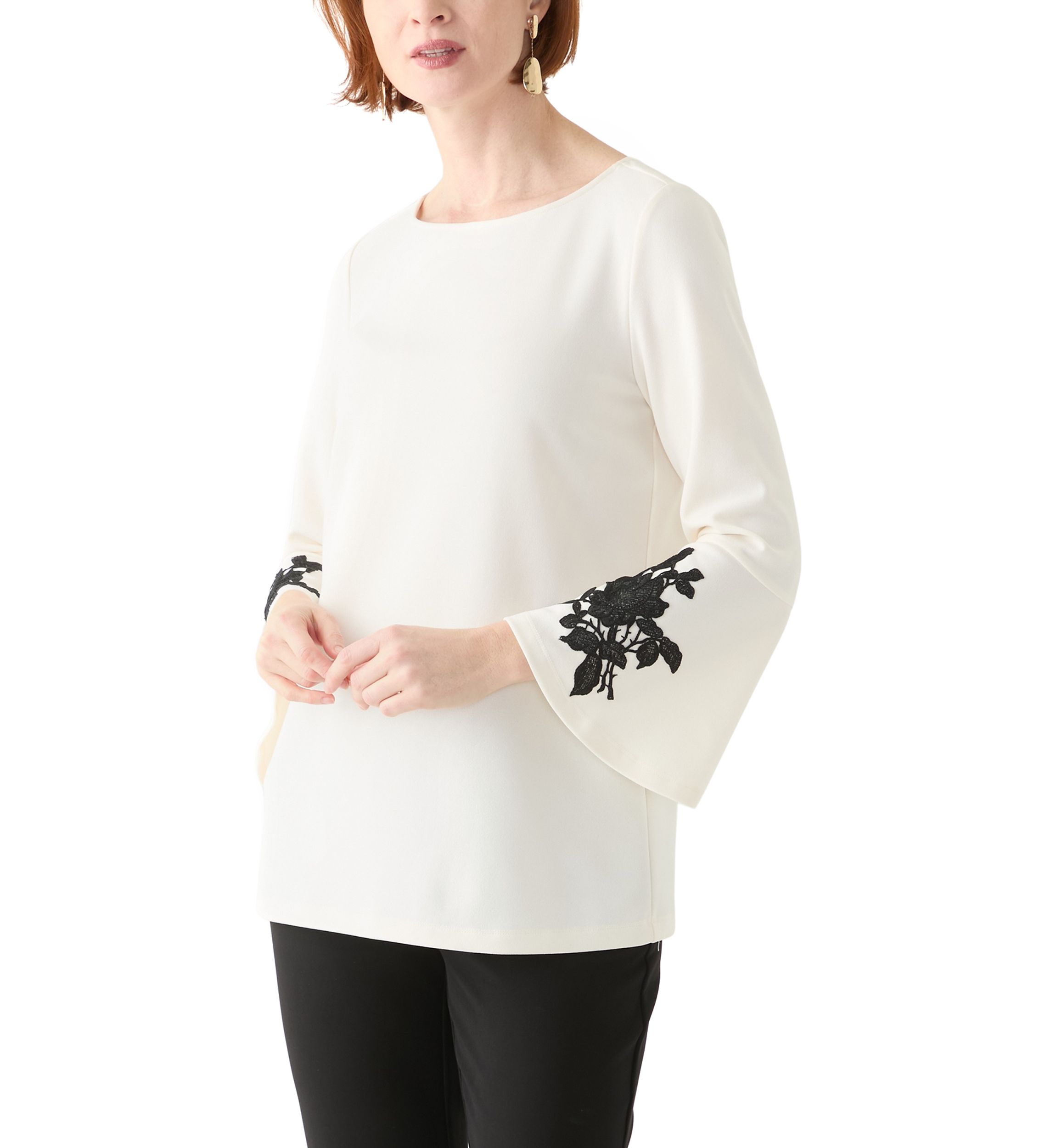 Womens Long Sleeve Appliqué Tunic