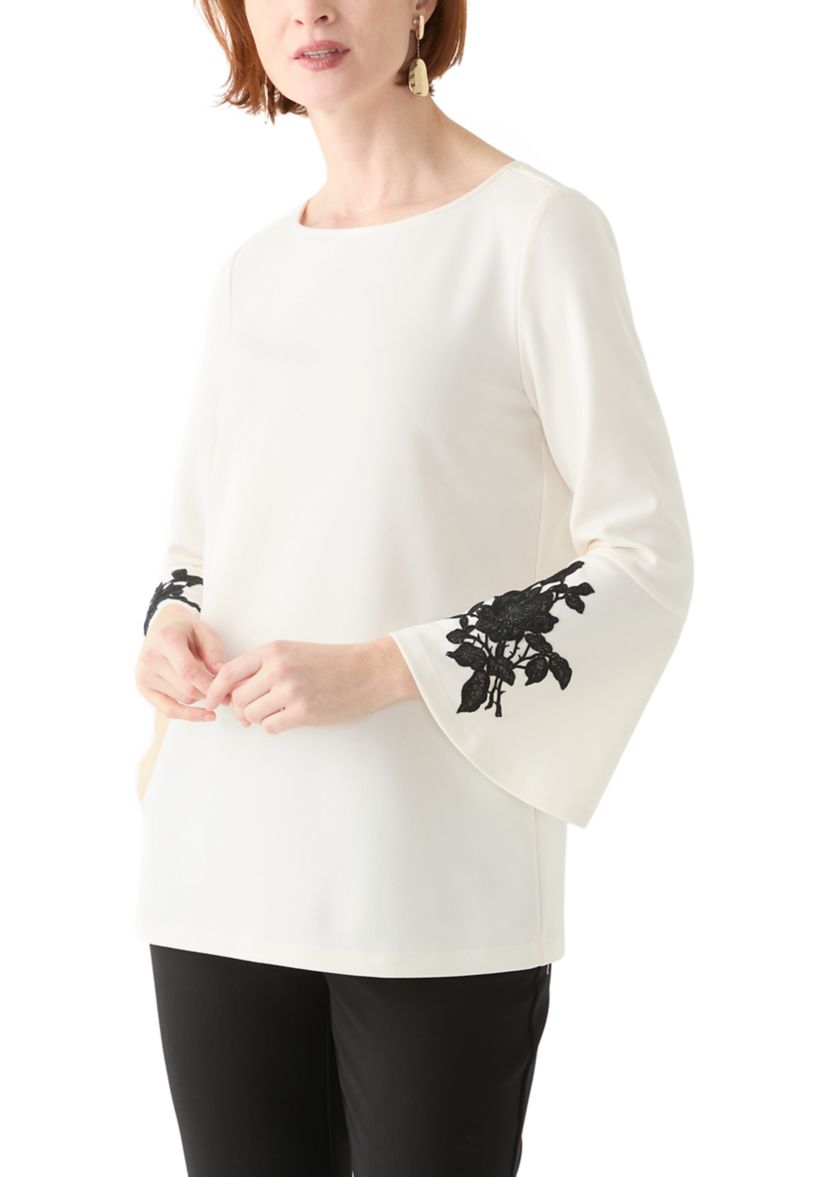 Womens Long Sleeve Appliqué Tunic