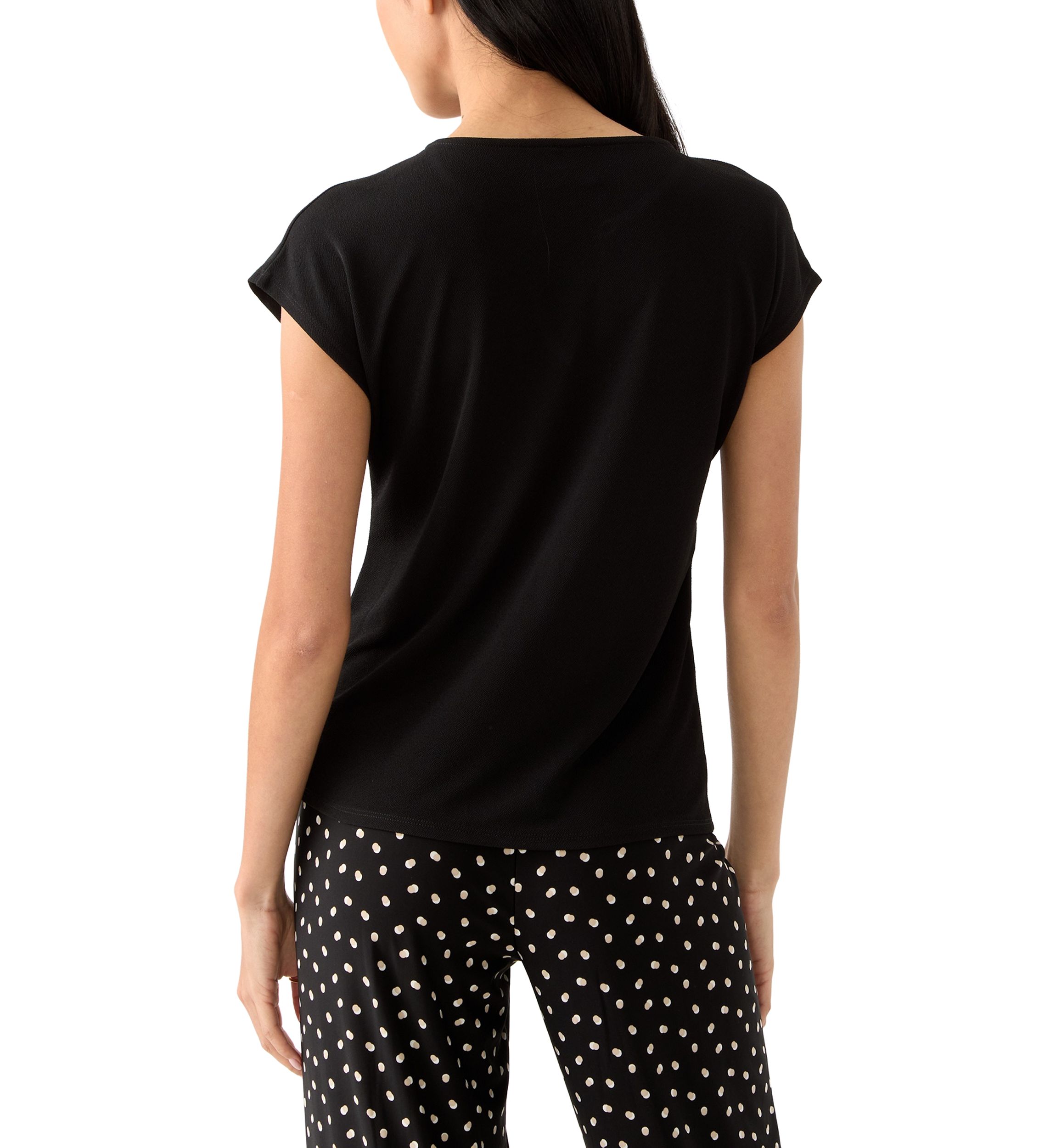 Petite Short Sleeve Keyhole Top