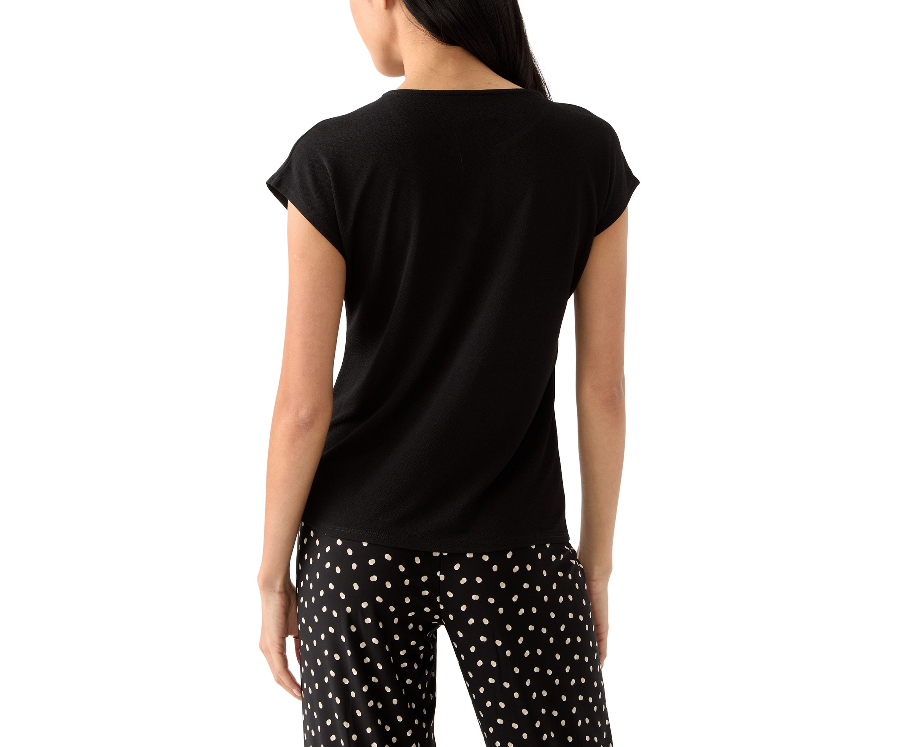 Petite Short Sleeve Keyhole Top