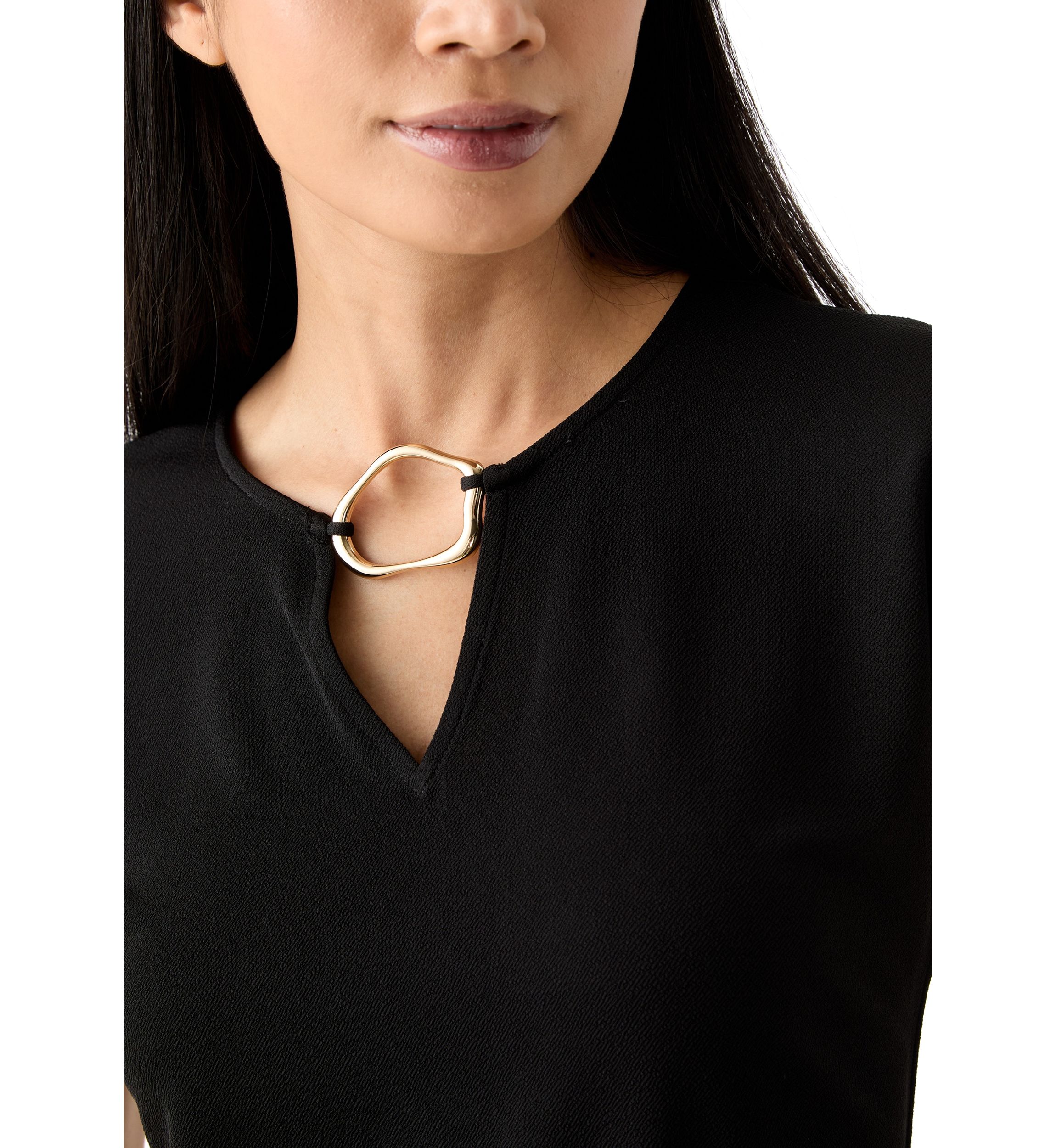Petite Short Sleeve Keyhole Top