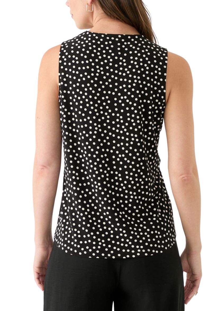 Womens Sleeveless Triple Pleat Top