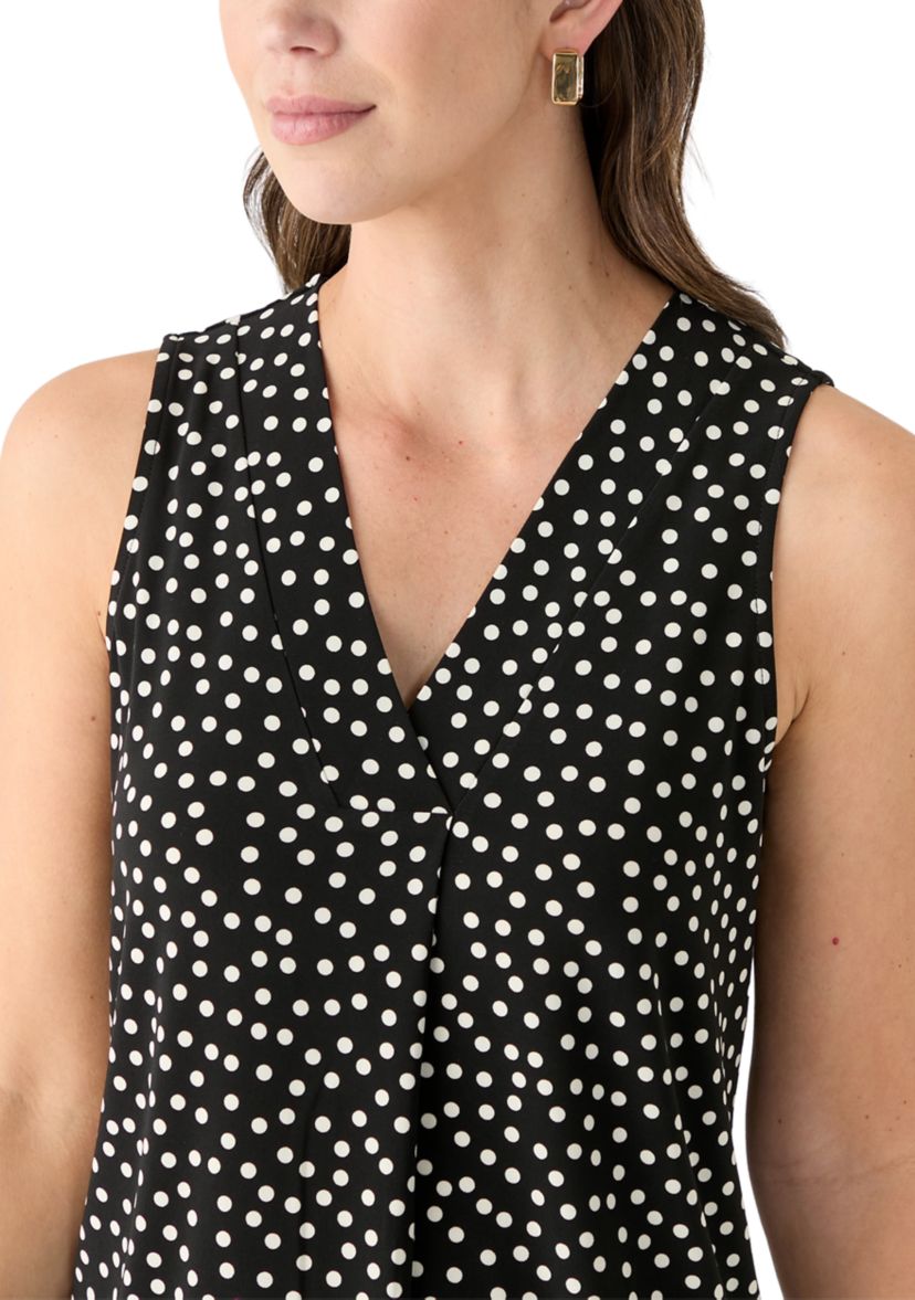 Womens Sleeveless Triple Pleat Top