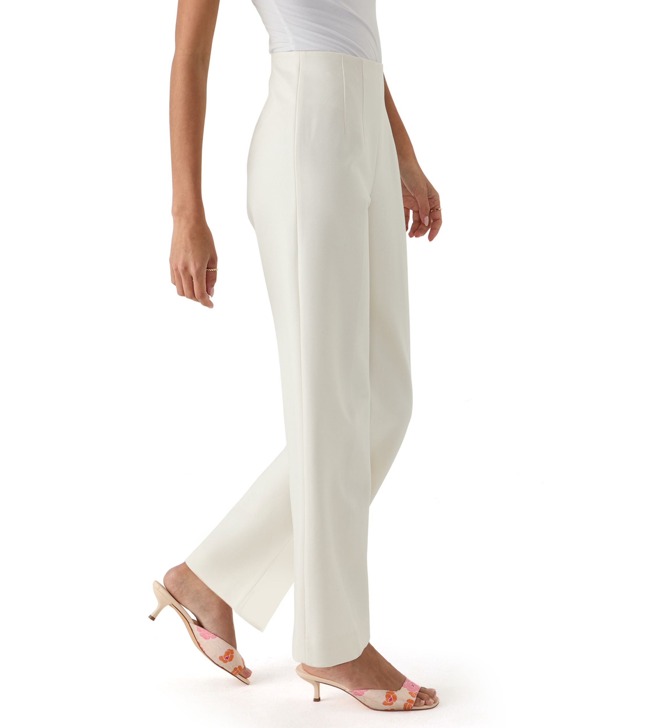 Petite High Rise Double Dart Wide Leg Trousers