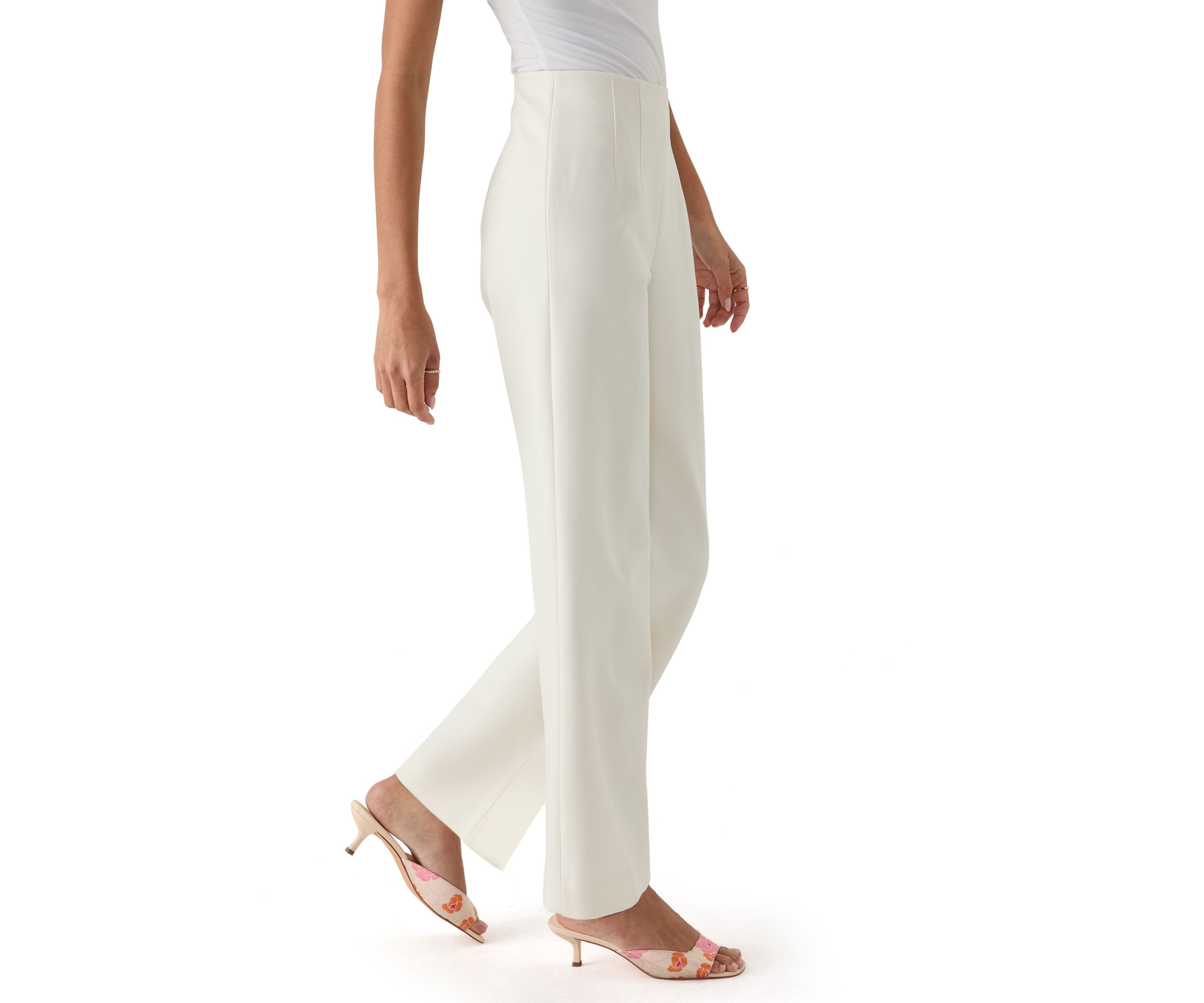 Petite High Rise Double Dart Wide Leg Trousers