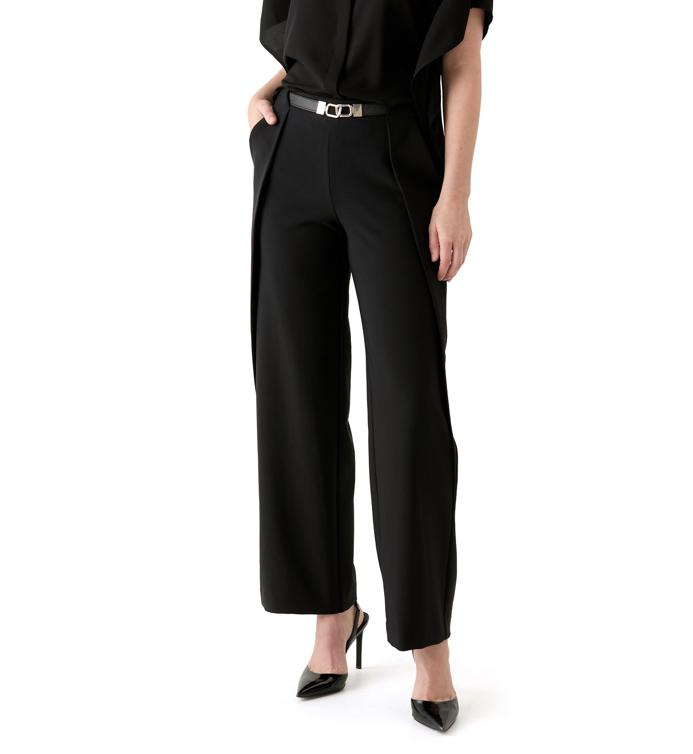 Womens Wide Leg Belted Pants