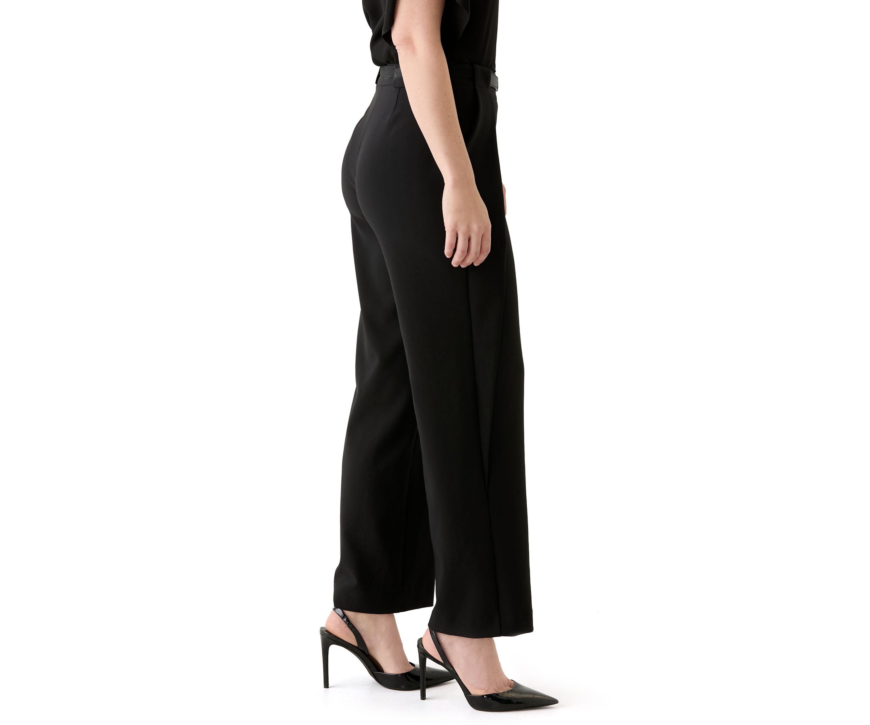 Womens Wide Leg Belted Pants