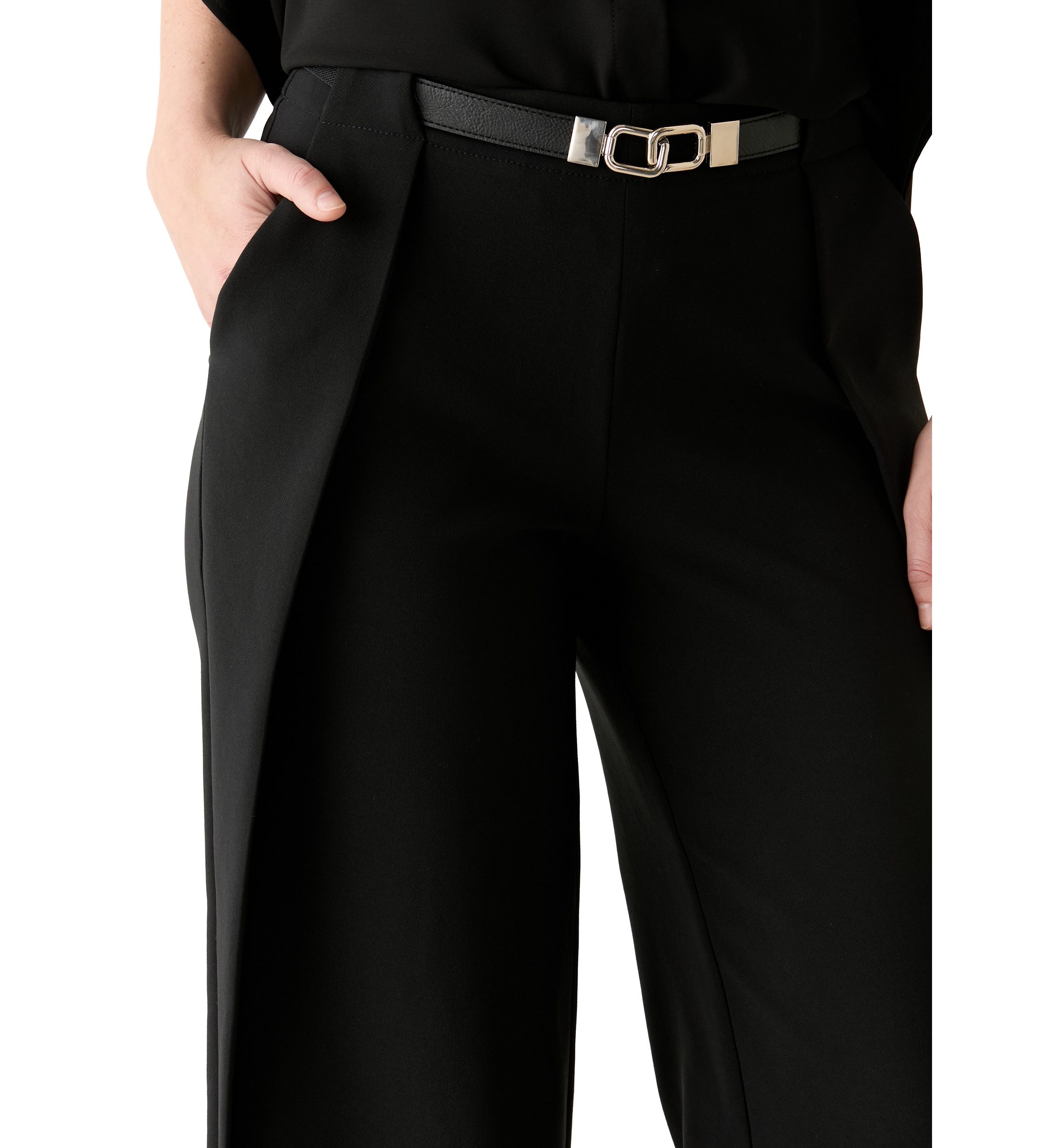 Womens Wide Leg Belted Pants