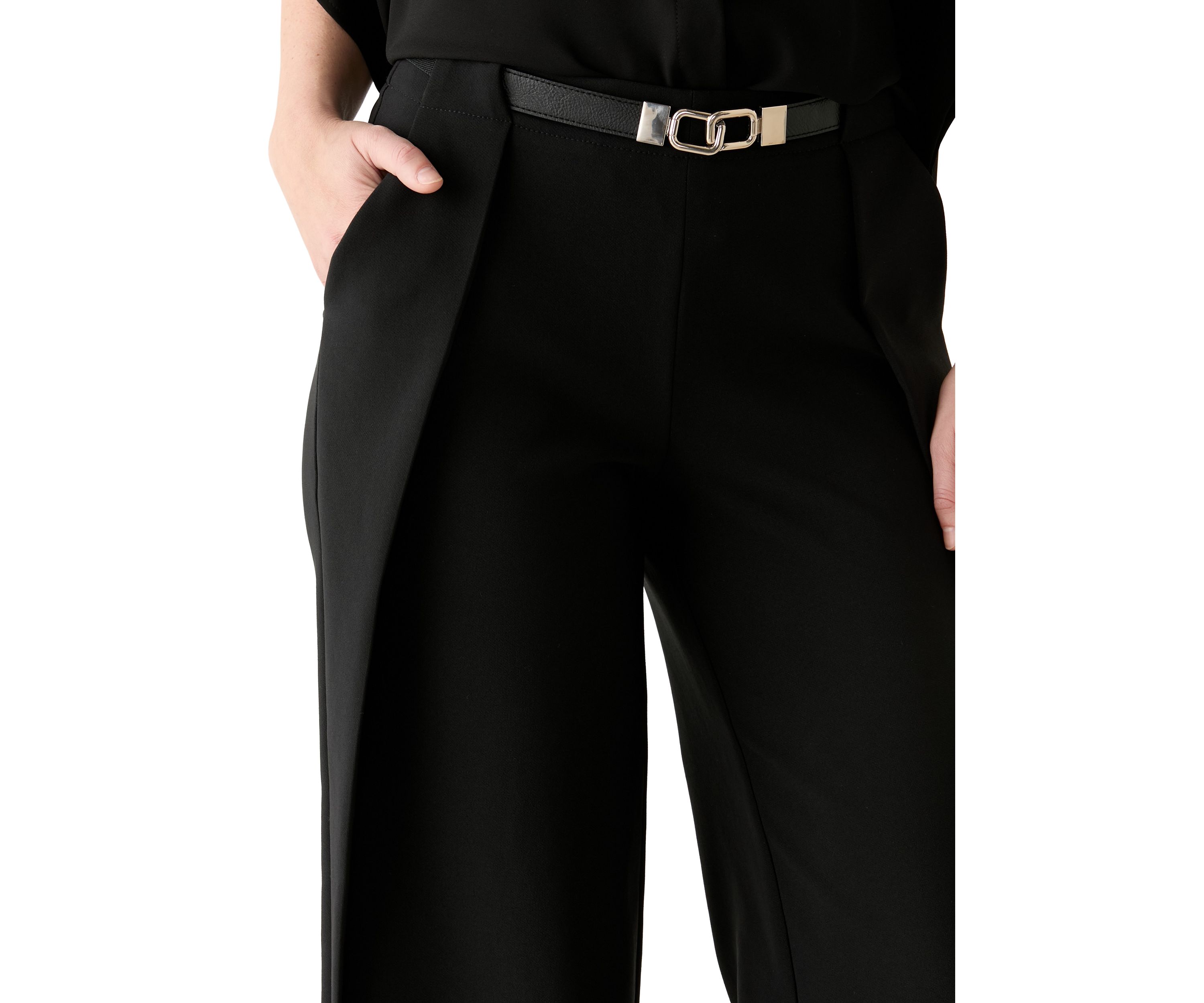 Womens Wide Leg Belted Pants