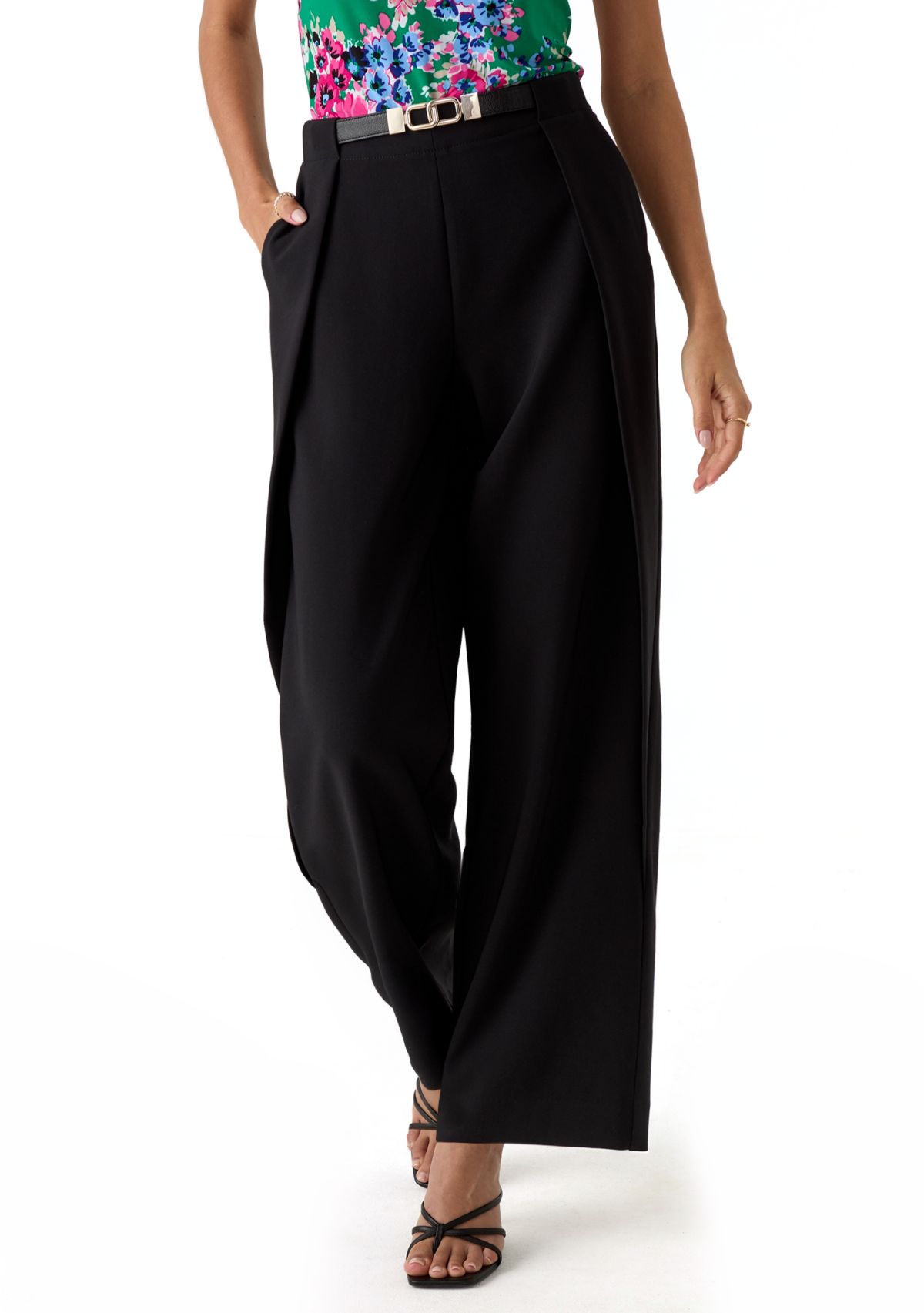 Petite Pull On Wide Leg Pants