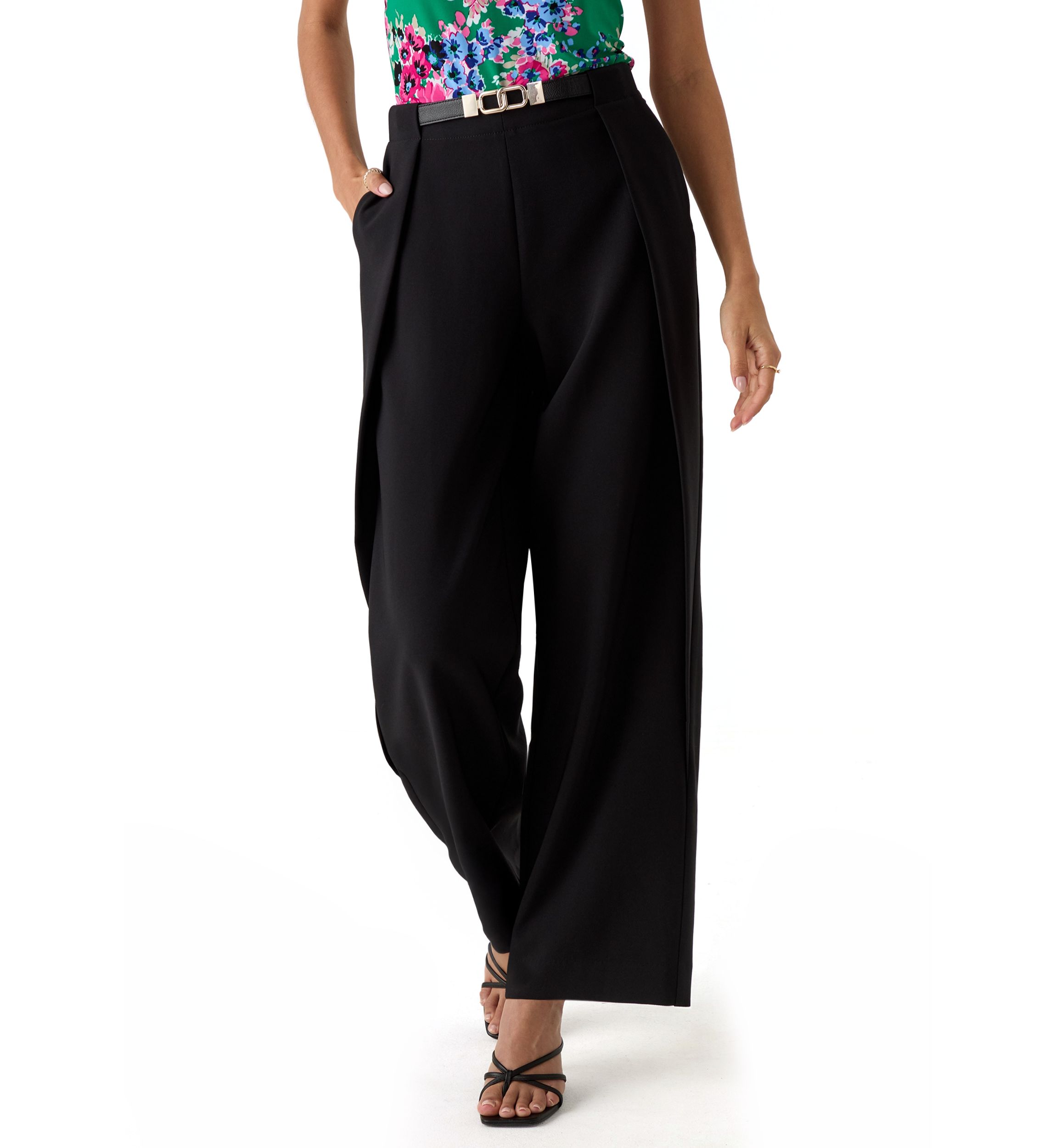 Petite Pull On Wide Leg Pants