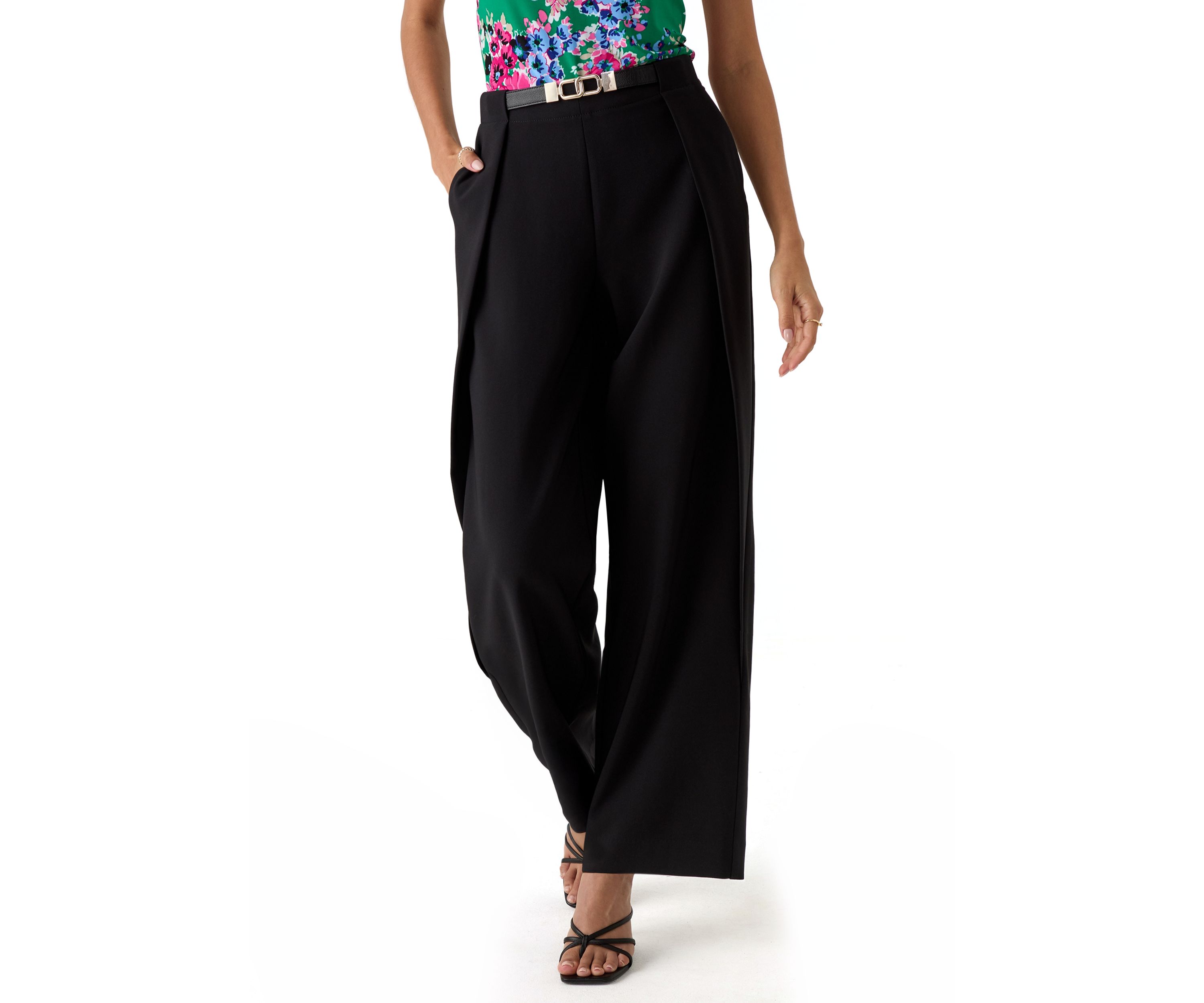 Petite Pull On Wide Leg Pants