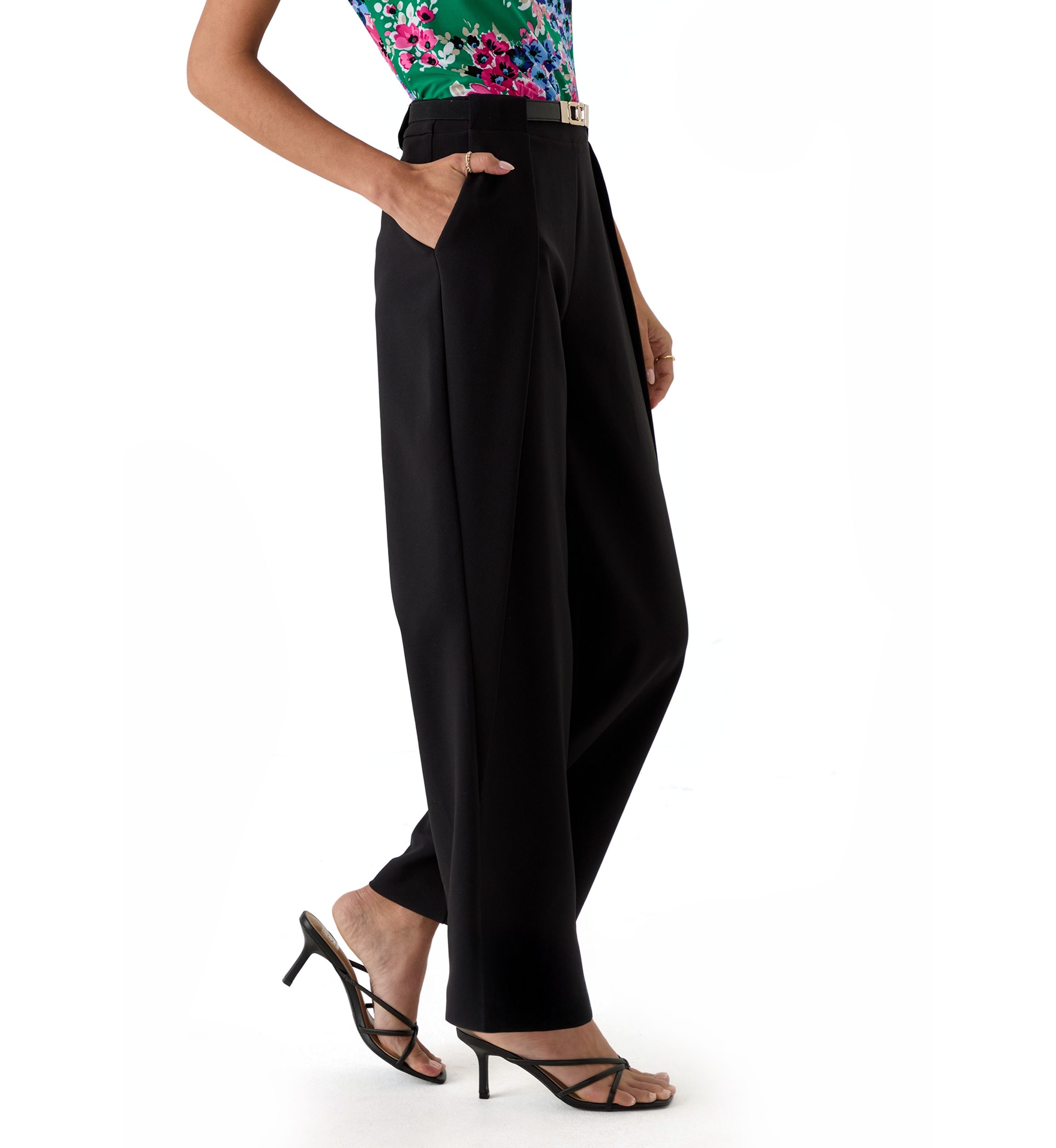 Petite Pull On Wide Leg Pants