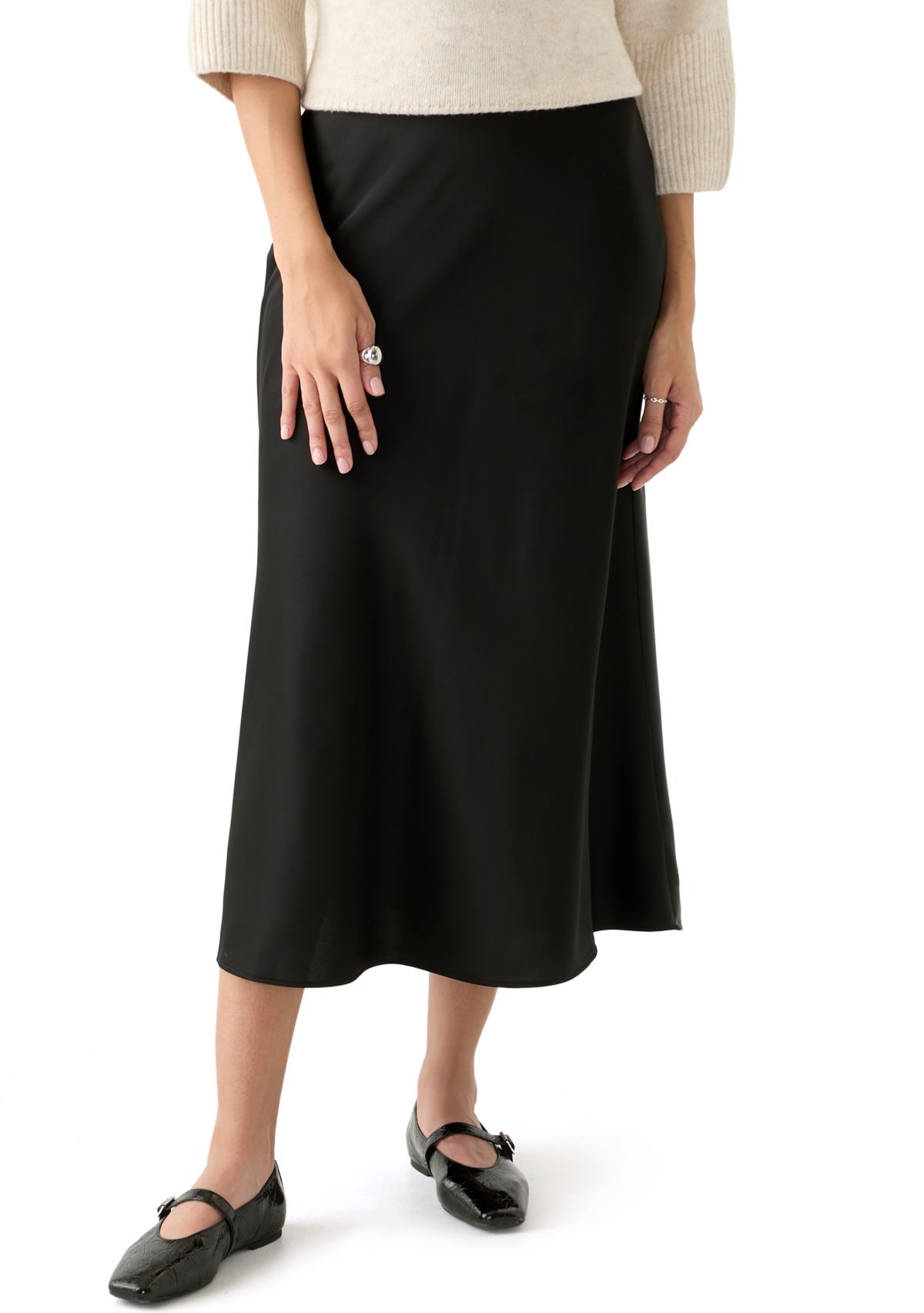 Womens Bias Midi Skirt