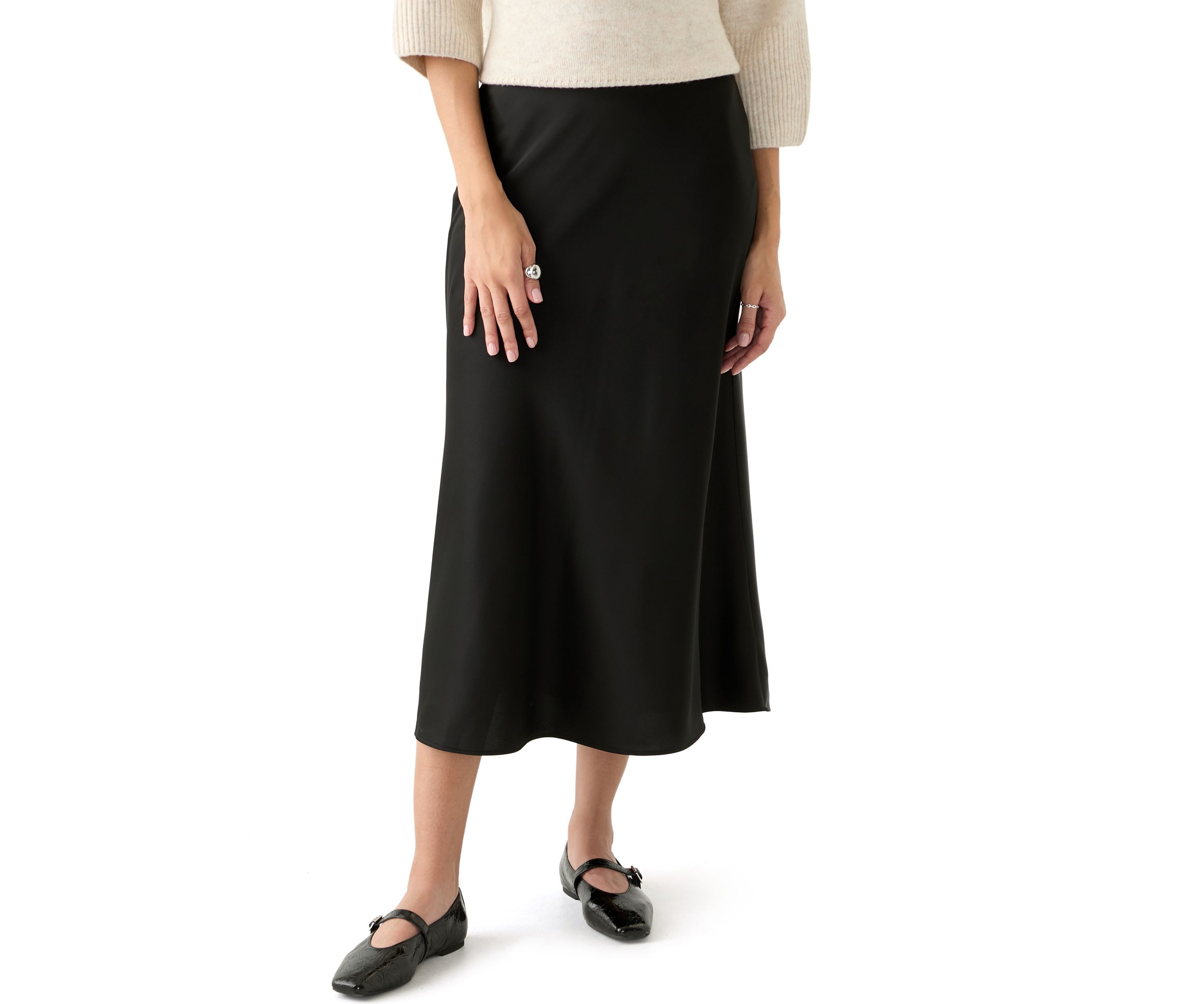 Womens Bias Midi Skirt