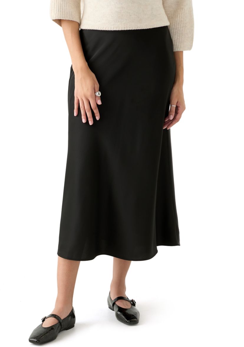 Womens Bias Midi Skirt