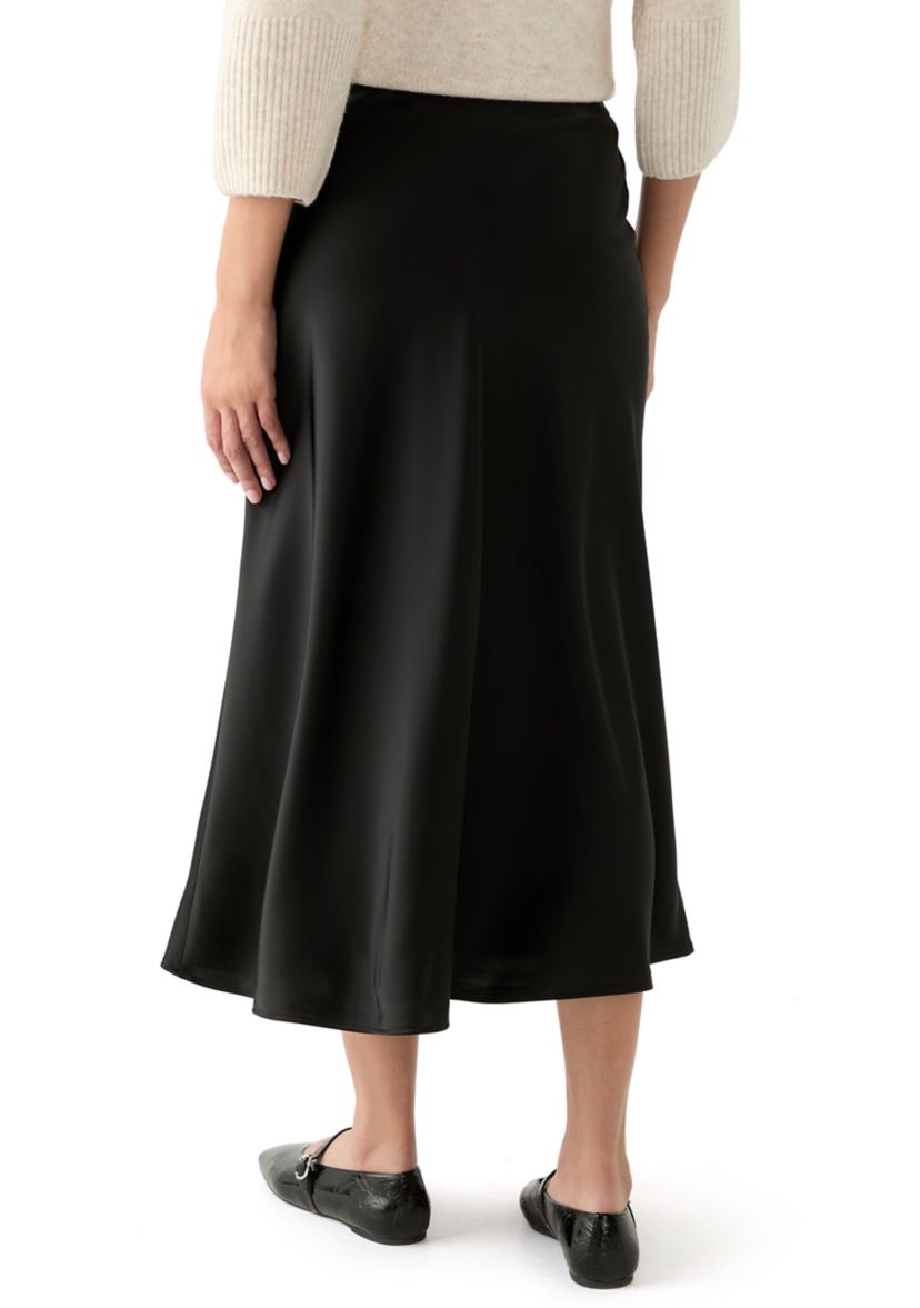 Womens Bias Midi Skirt