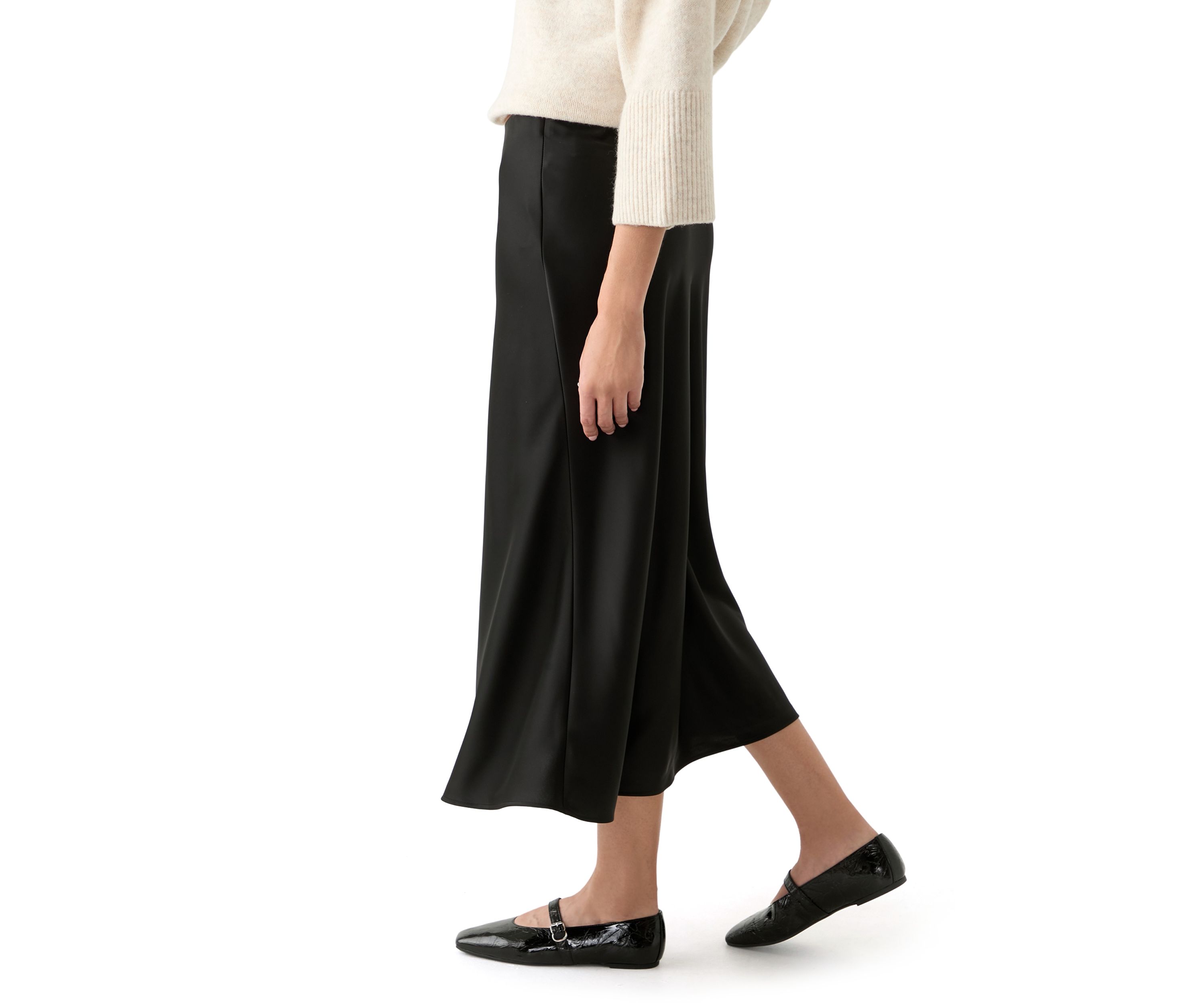 Womens Bias Midi Skirt