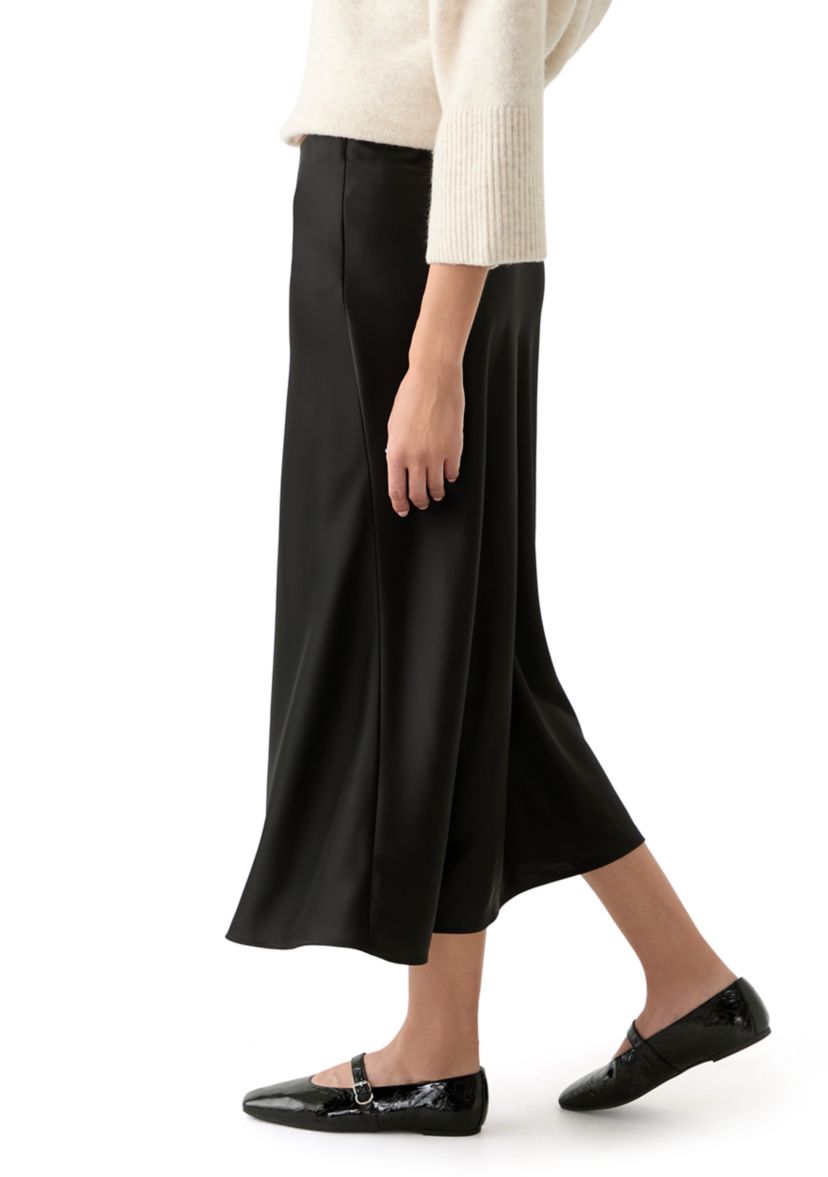 Womens Bias Midi Skirt