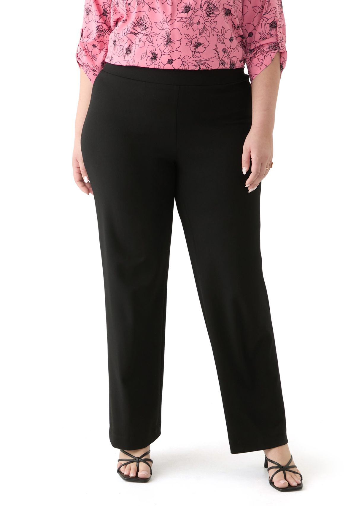 Plus Size Wide Leg Pull On Pants