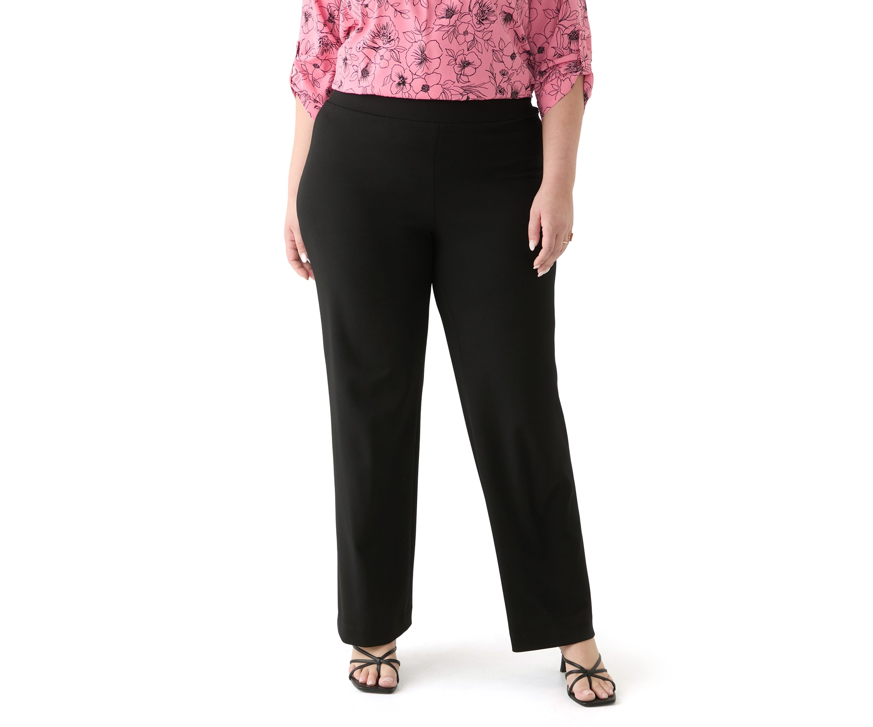 Plus Size Wide Leg Pull On Pants