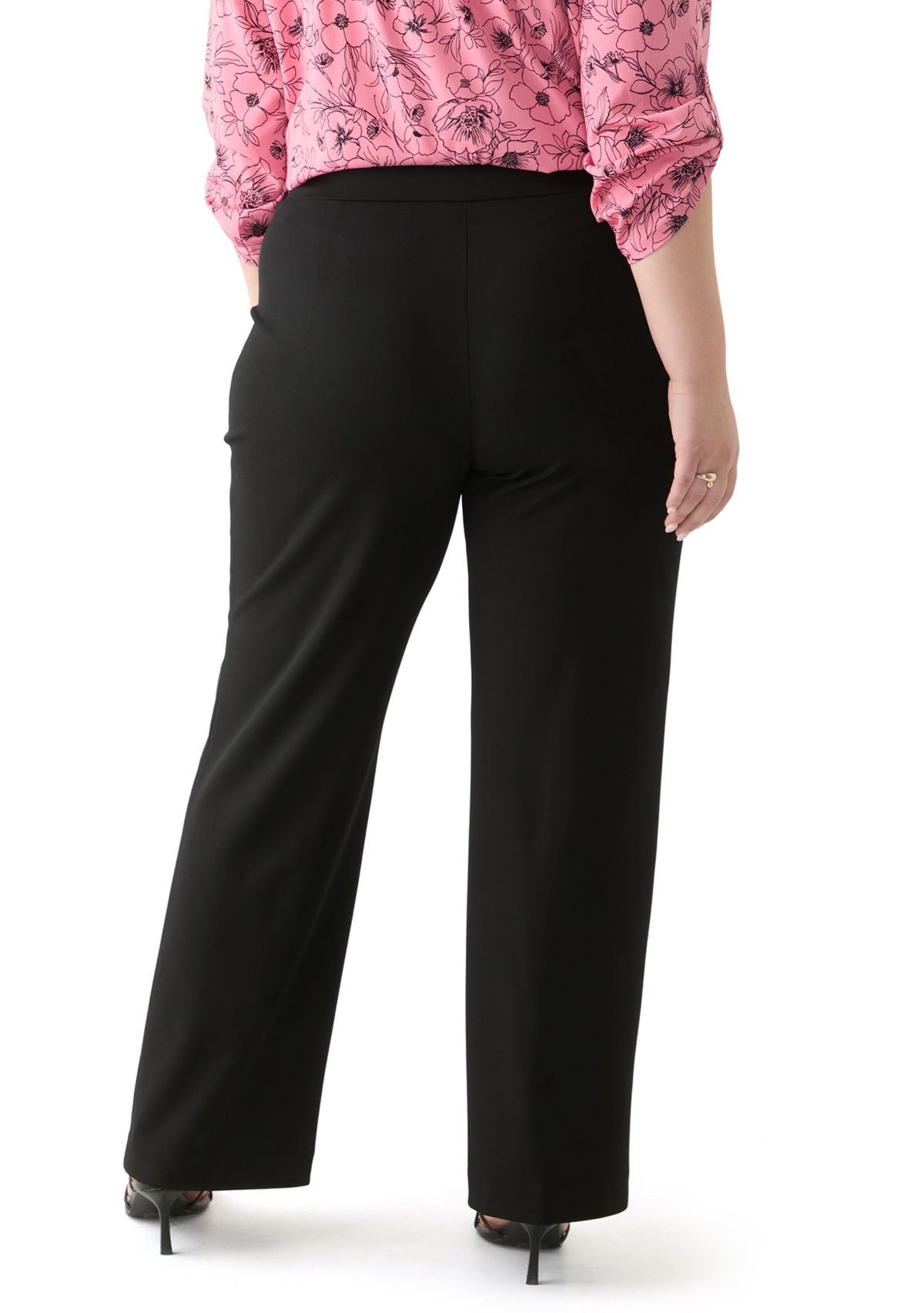 Plus Size Wide Leg Pull On Pants
