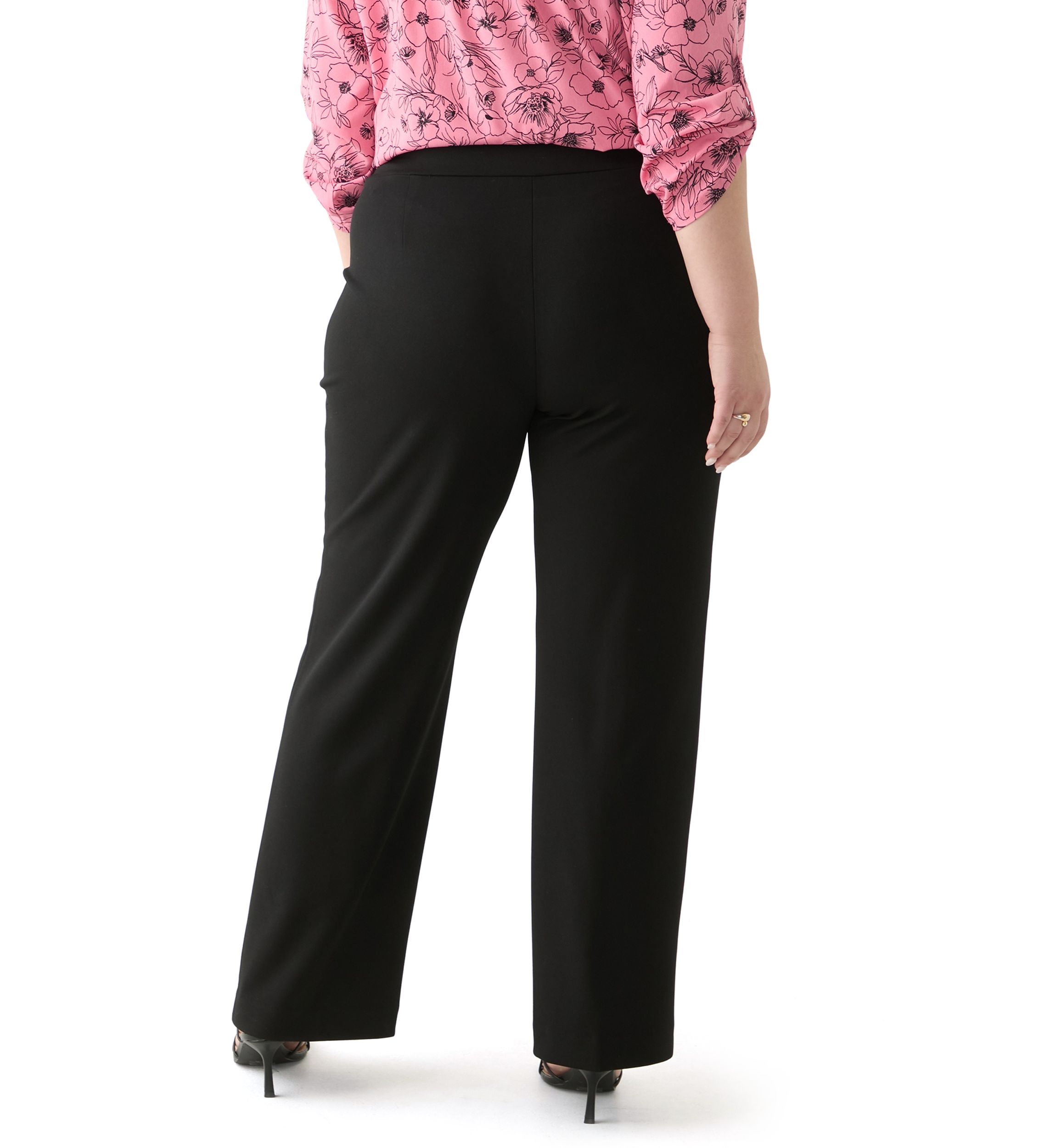 Plus Size Wide Leg Pull On Pants