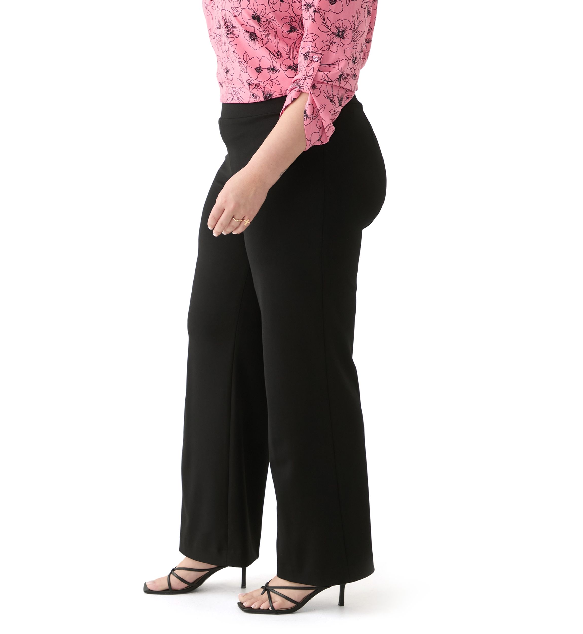 Plus Size Wide Leg Pull On Pants