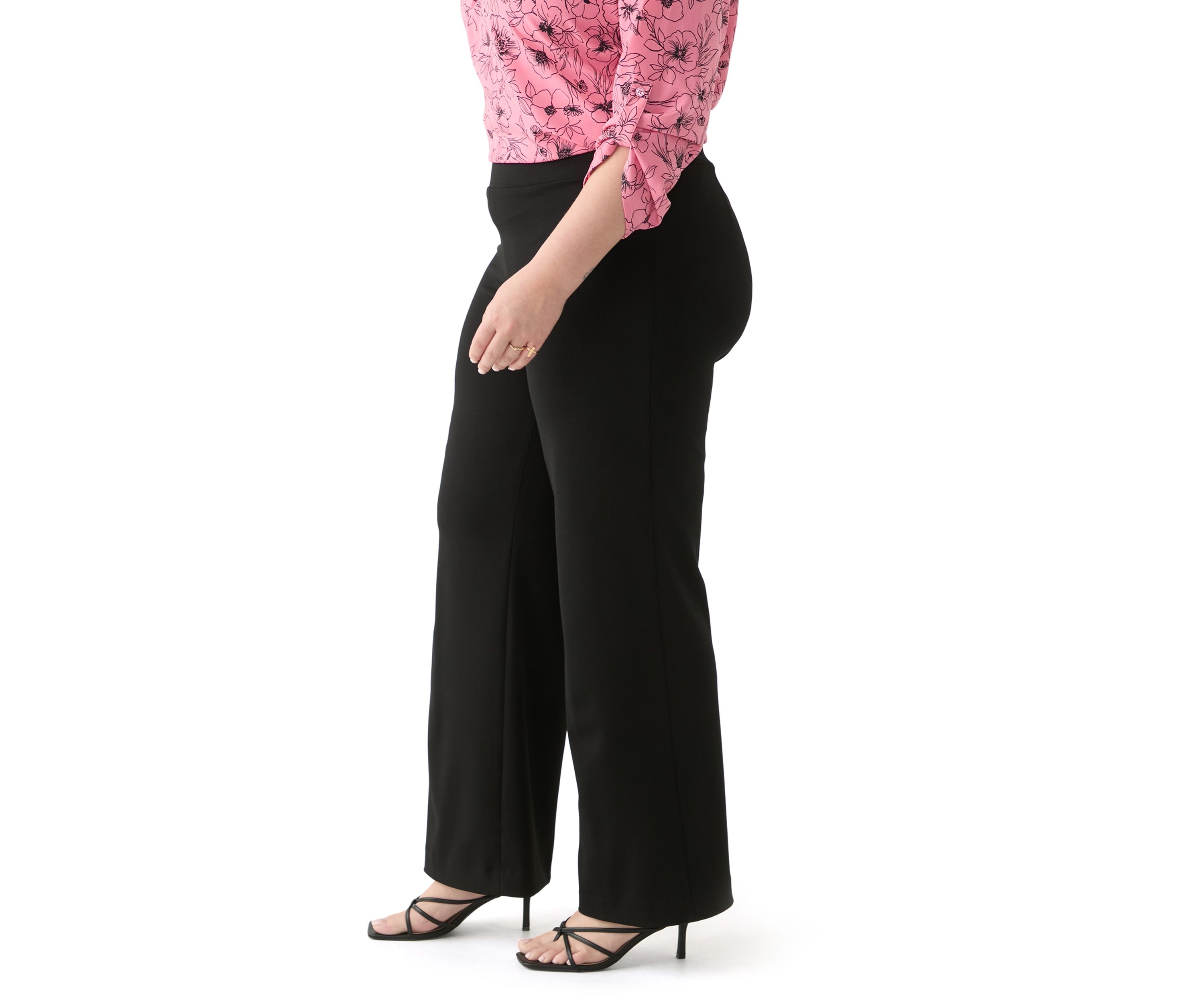 Plus Size Wide Leg Pull On Pants