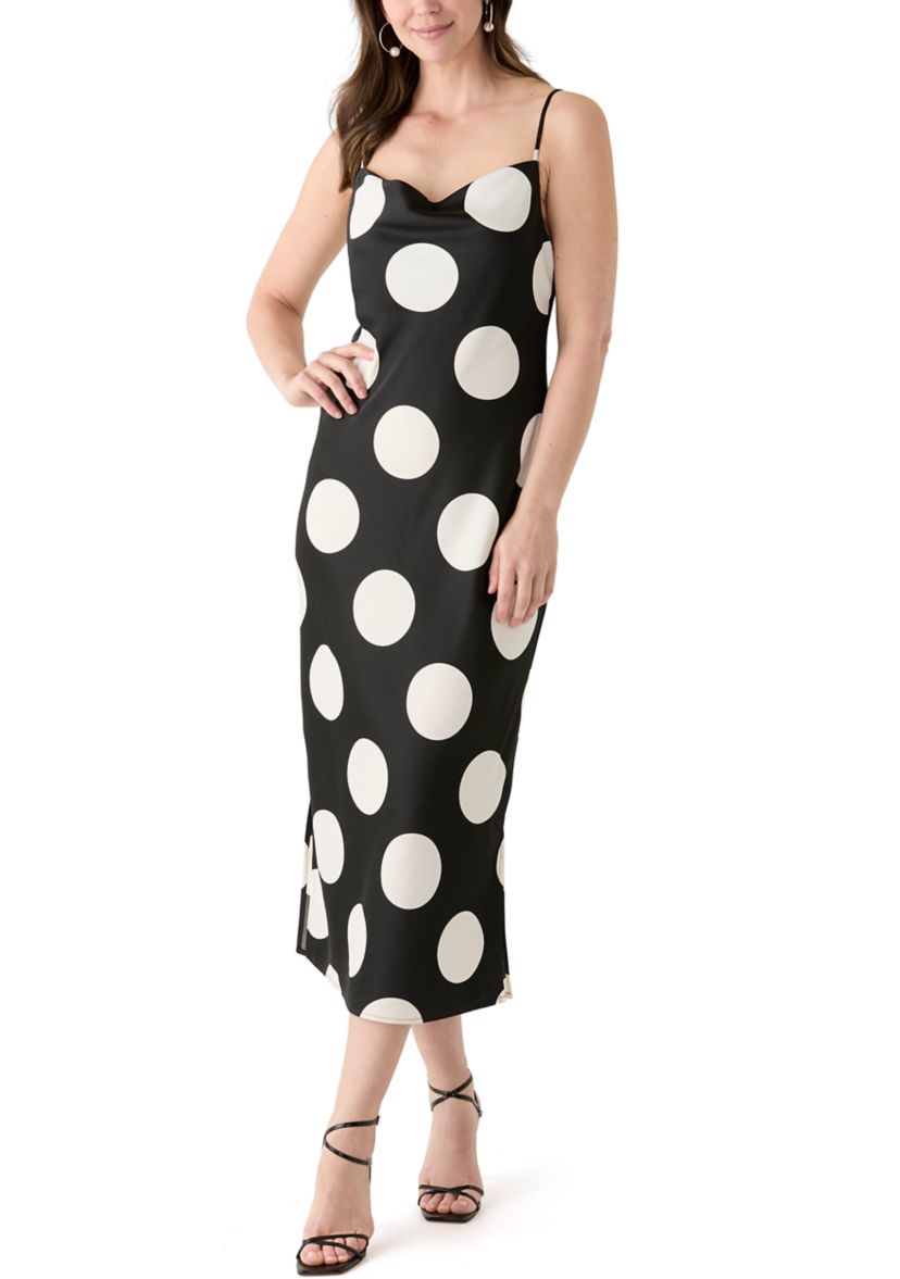 Womens Bias Cut Slip Midi Dress 