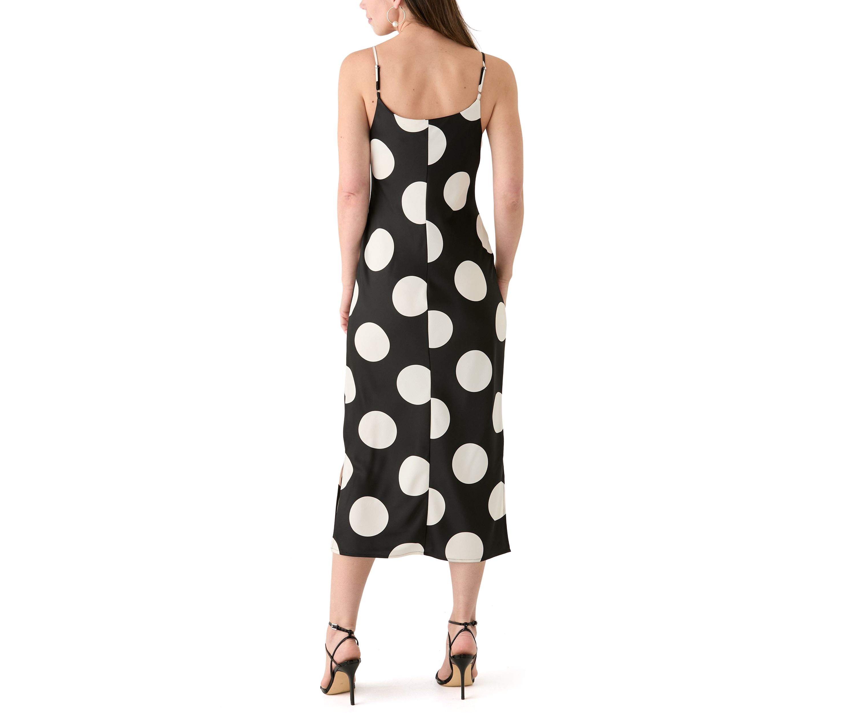Womens Bias Cut Slip Midi Dress 