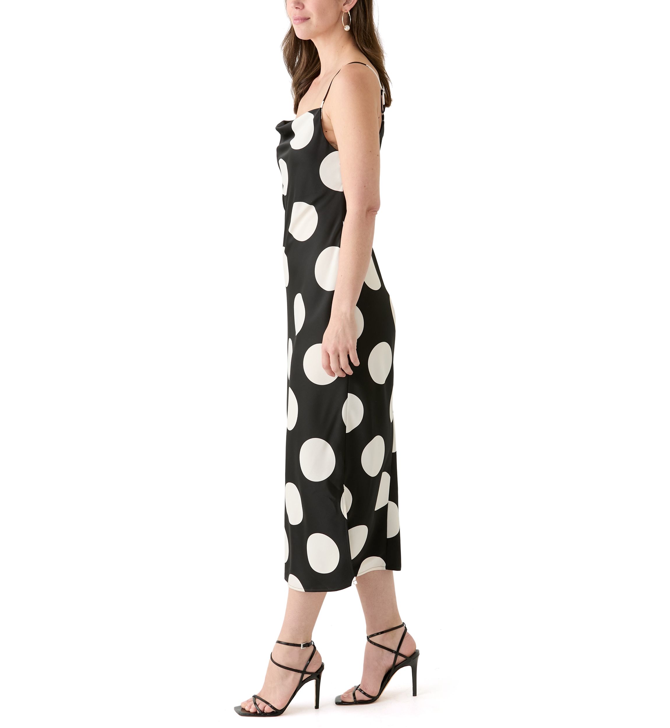 Womens Bias Cut Slip Midi Dress 