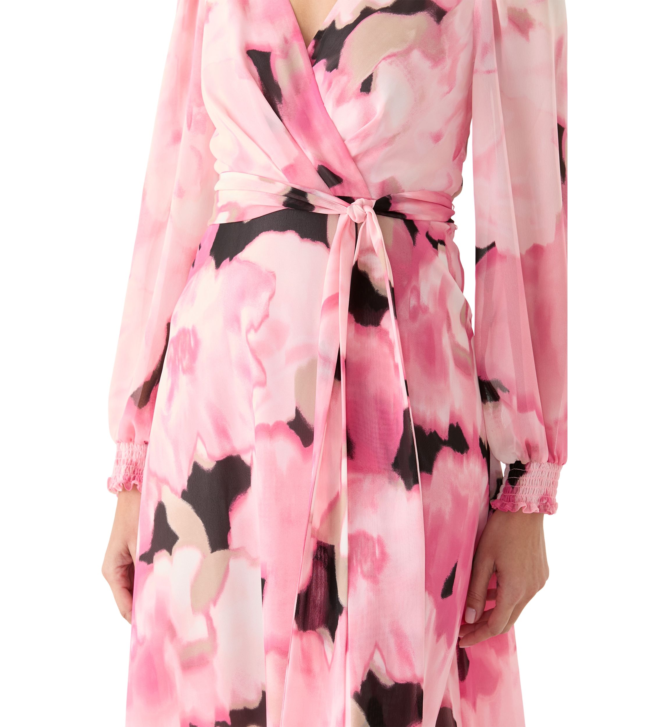 Womens Long Sleeve Handkerchief Hem Dress 