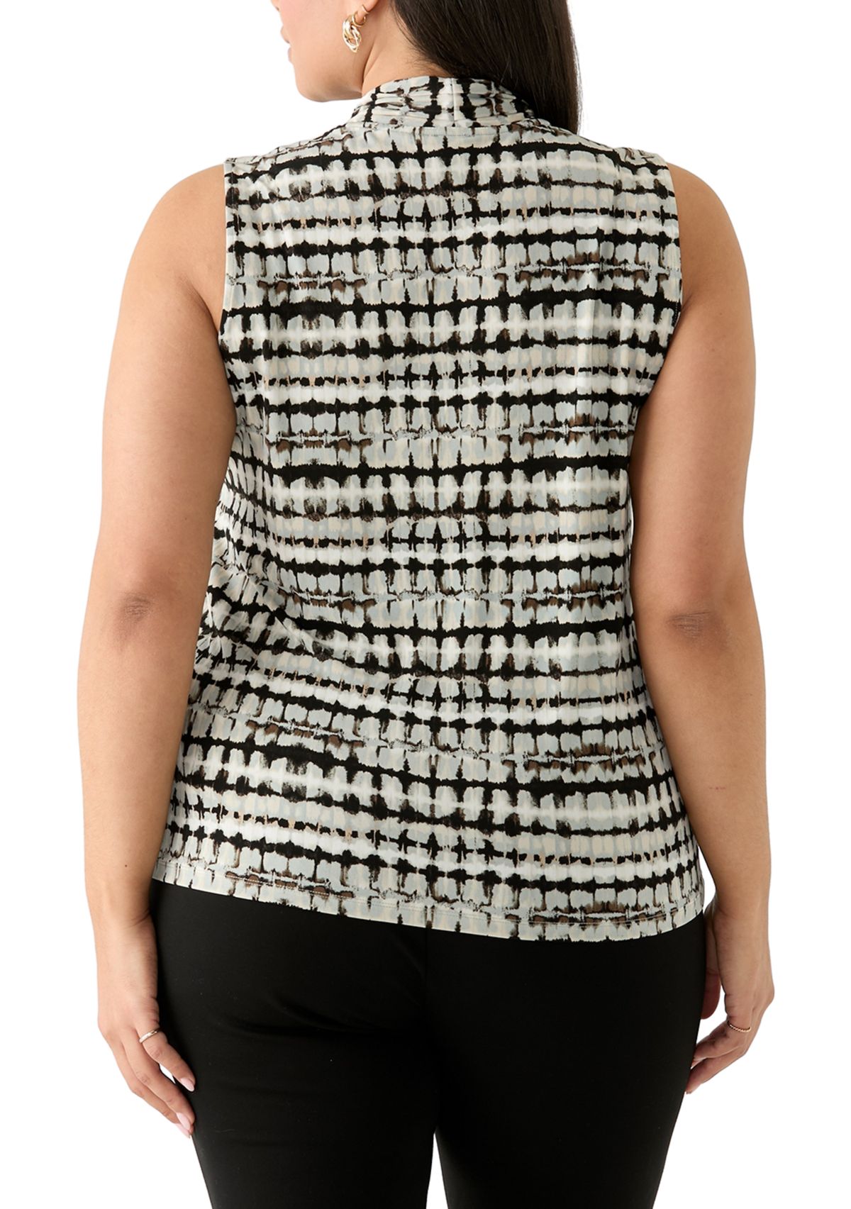 Plus Size Sleeveless Triple Pleat Top