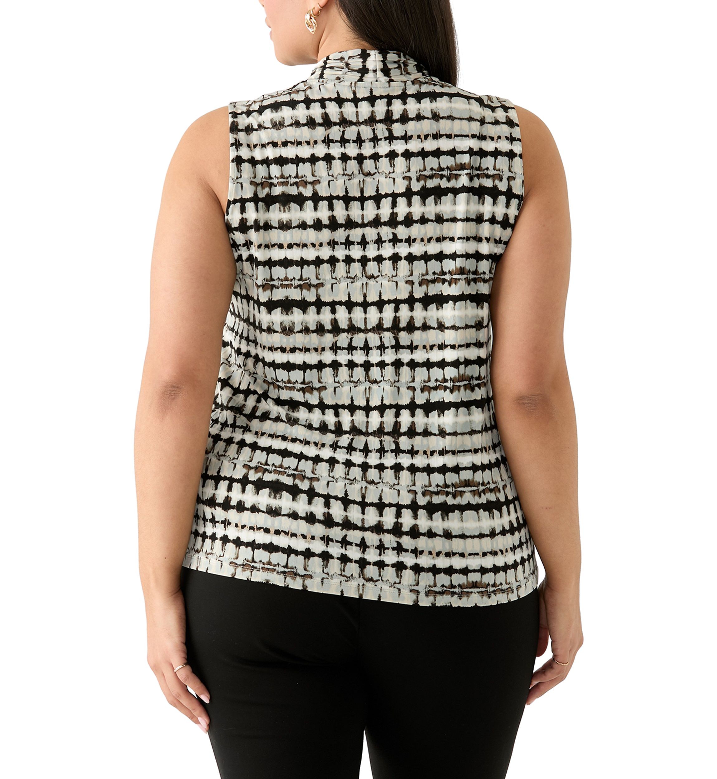 Plus Size Sleeveless Triple Pleat Top