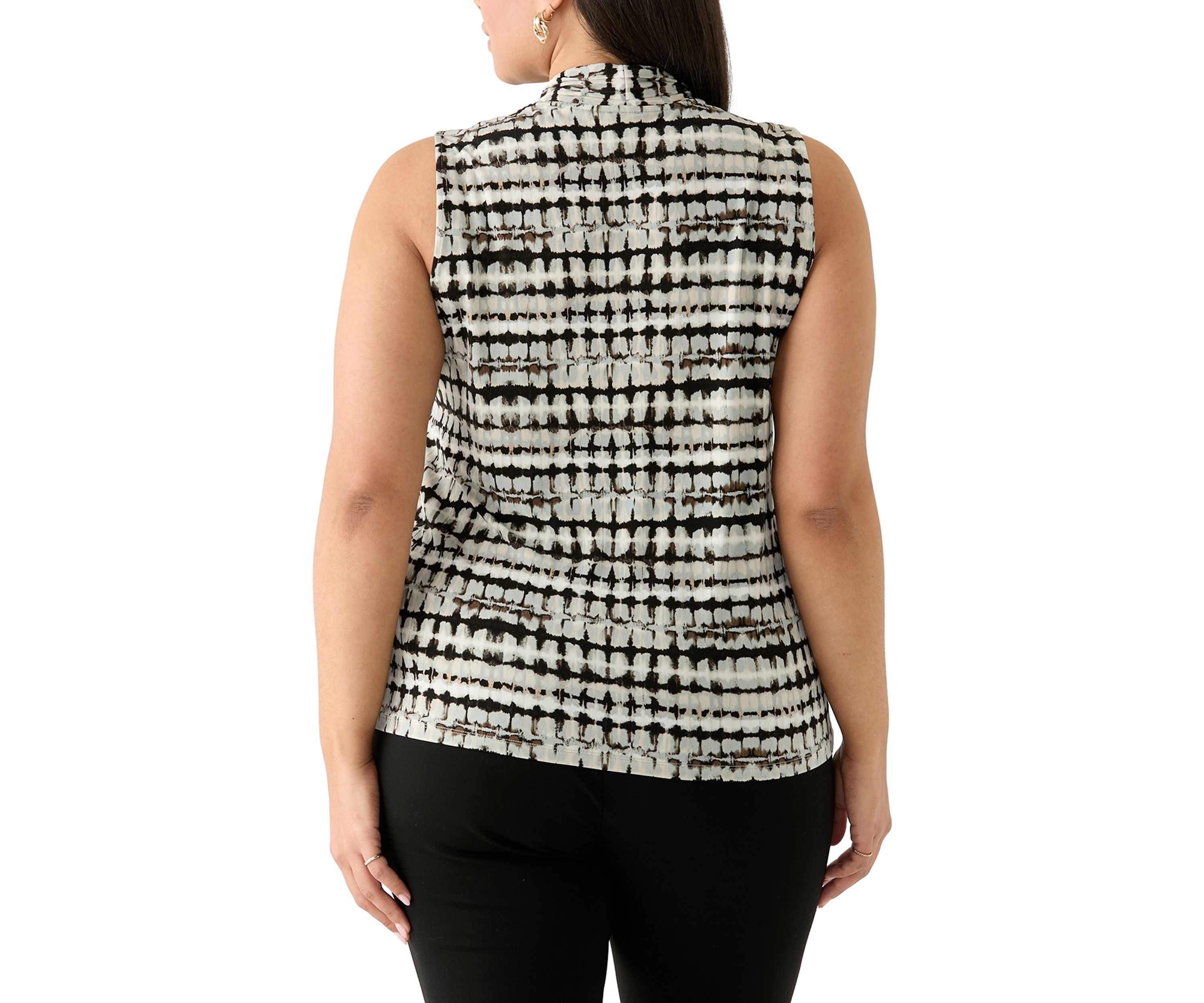 Plus Size Sleeveless Triple Pleat Top