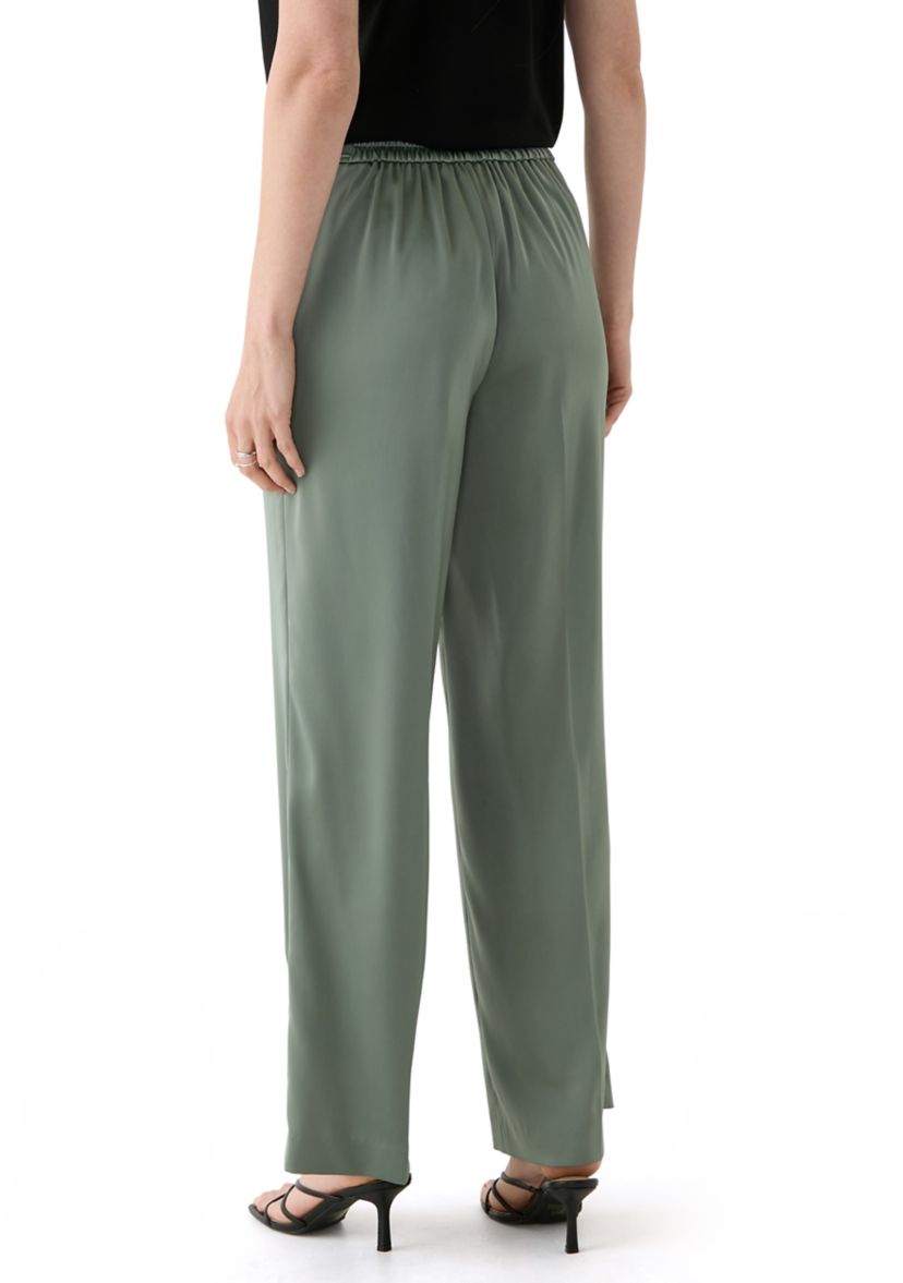 Womens Pull On High Rise Satin Pants