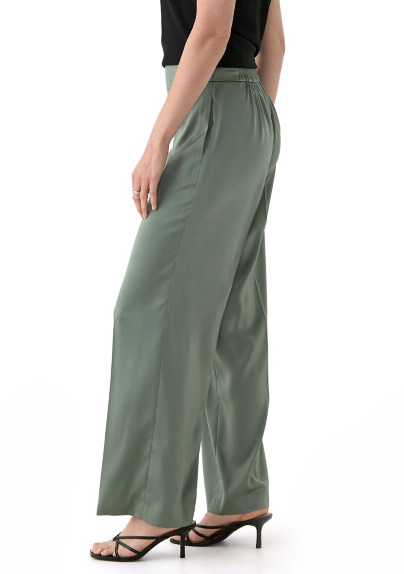 Womens Pull On High Rise Satin Pants