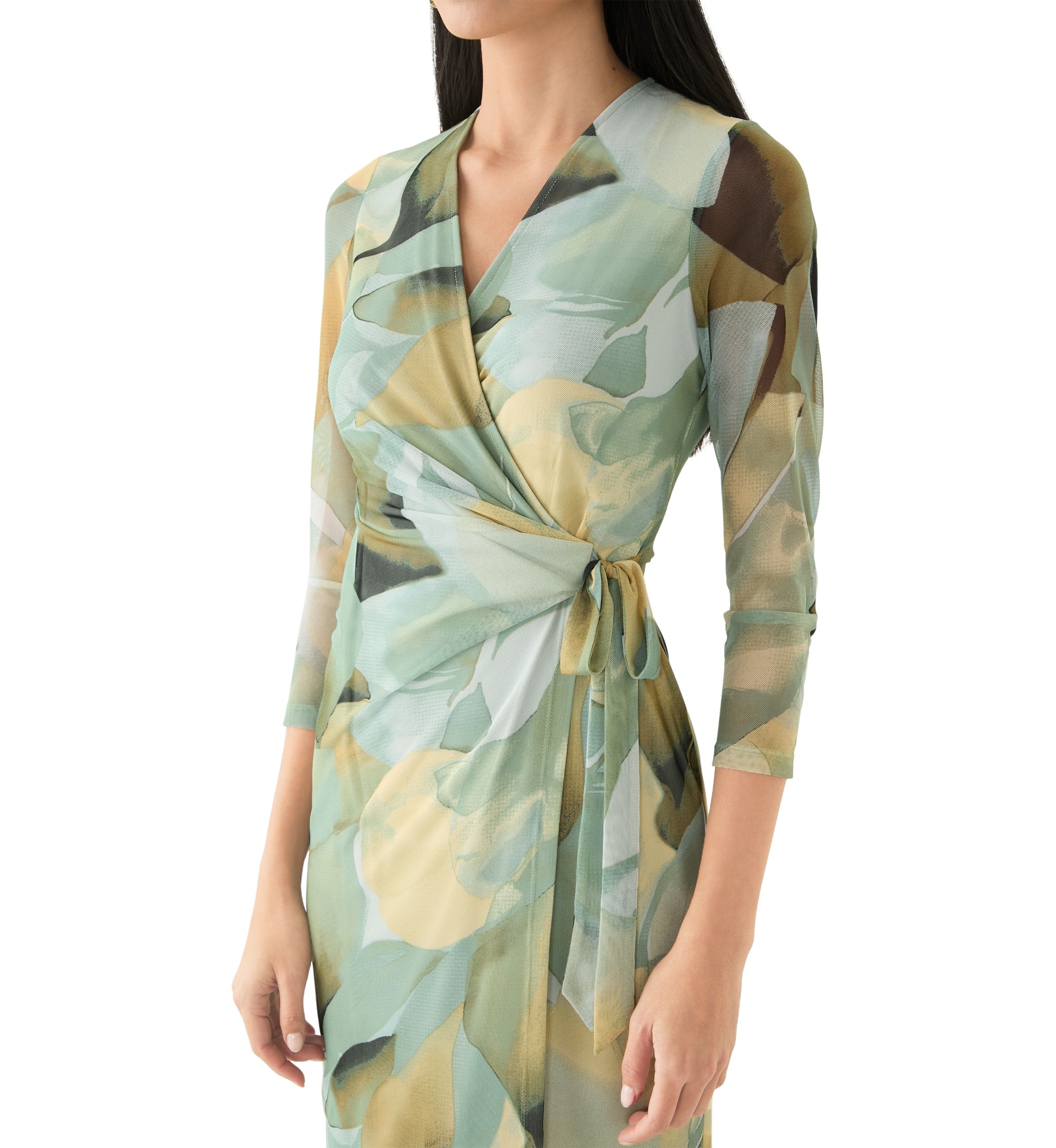 Petite Long Sleeve Wrap Dress
