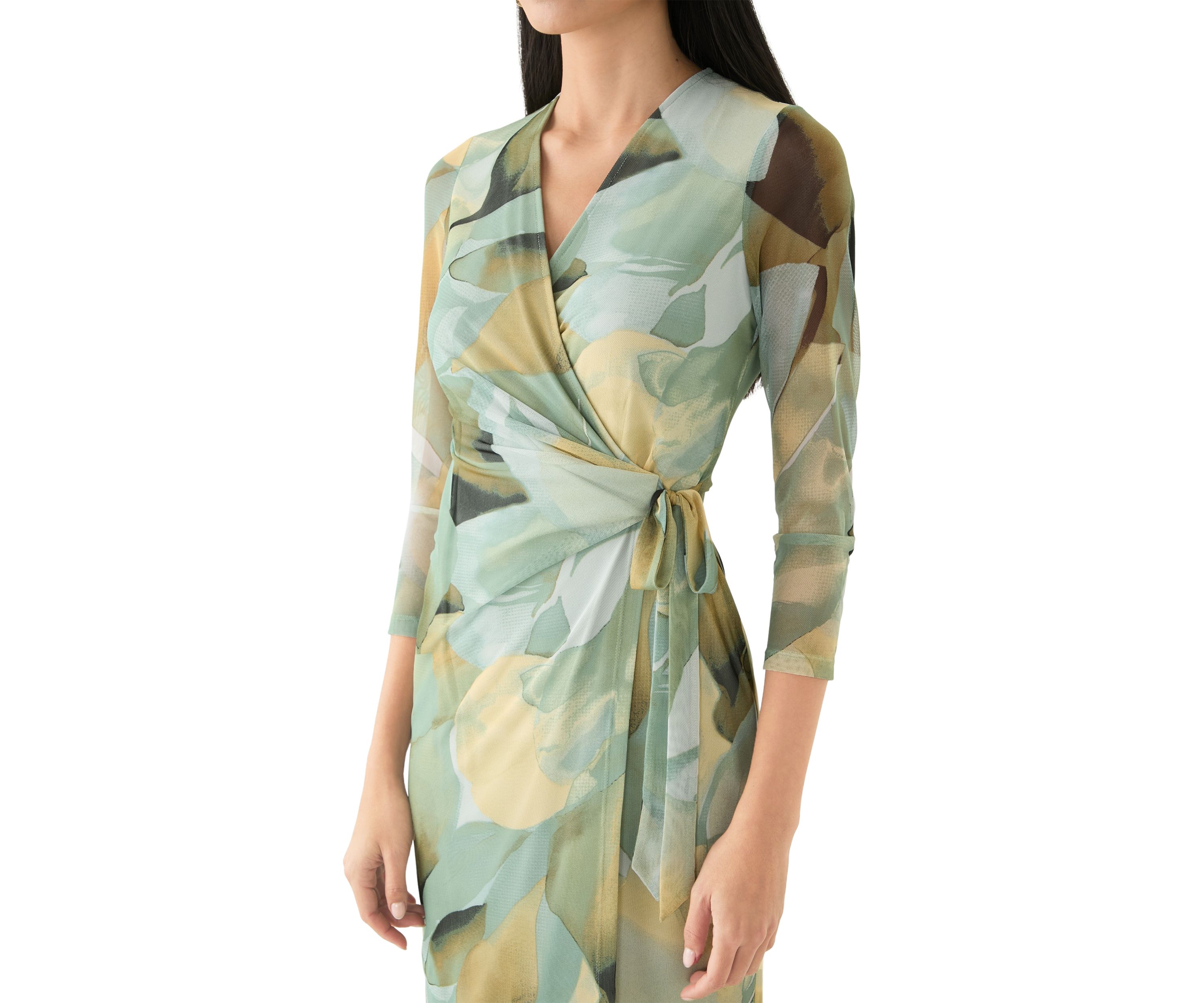 Petite Long Sleeve Wrap Dress