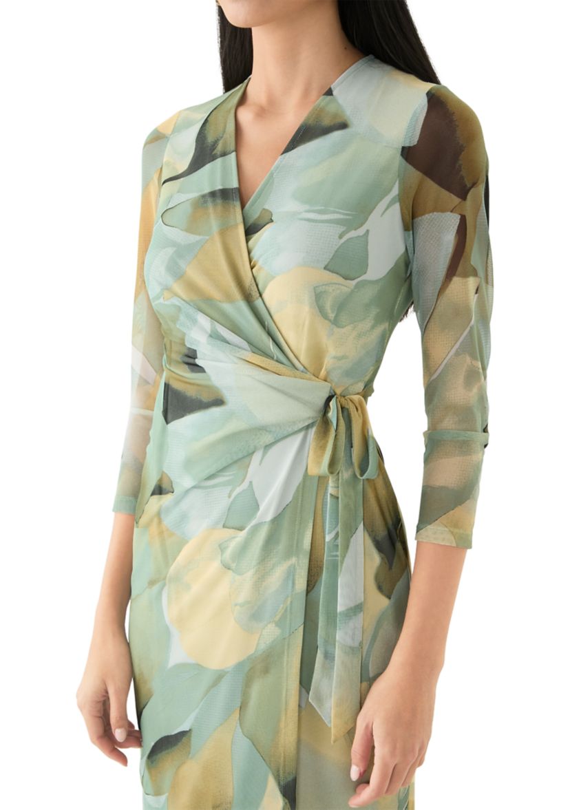 Petite Long Sleeve Wrap Dress