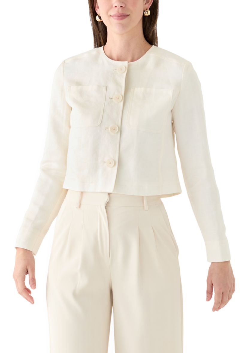 Womens Long Sleeve Linen Jacket 